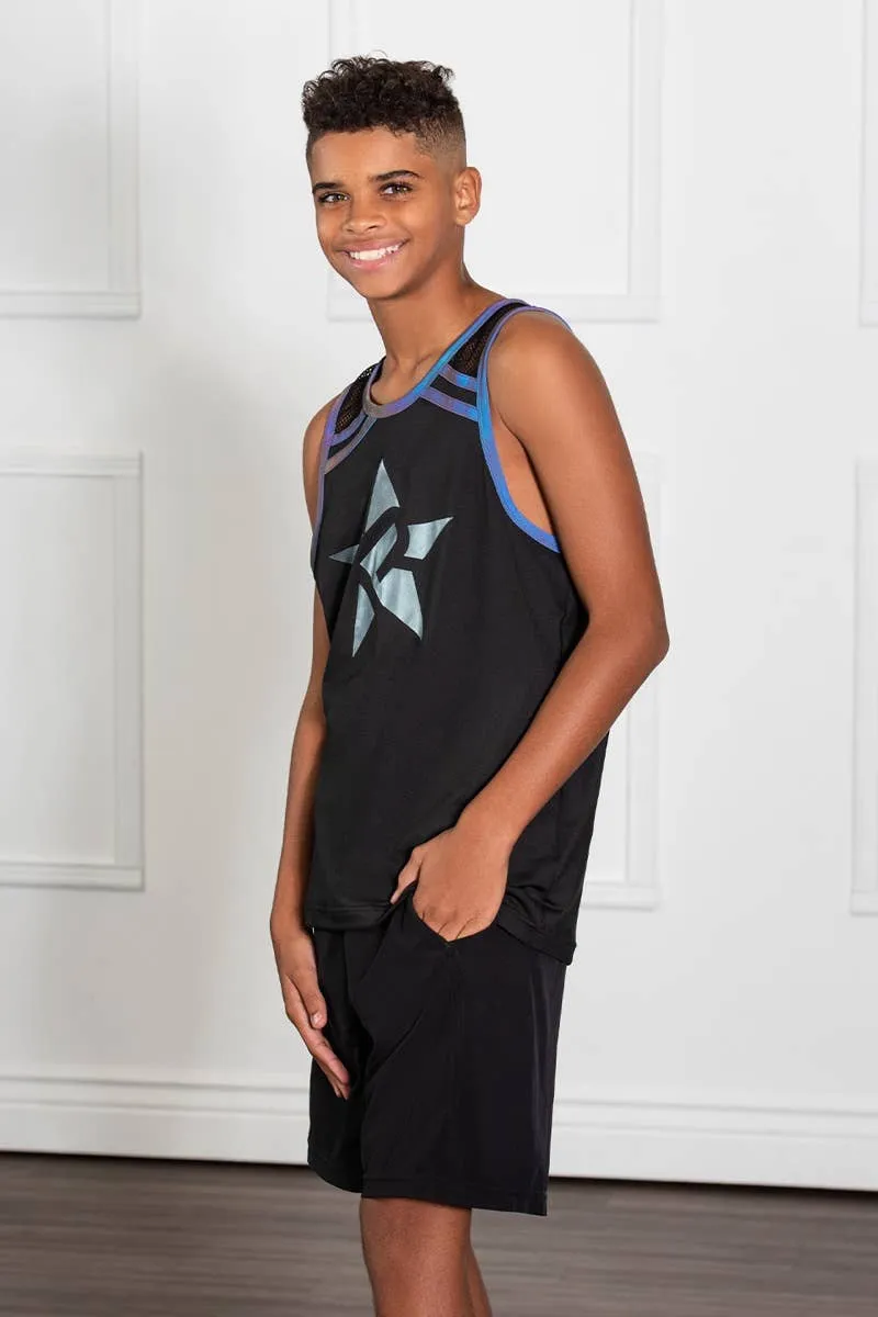 FrictionResistant Speed Soul Unisex Tank in Black Reflective