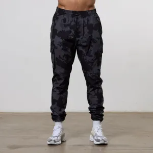 Vanquish Utility Black Camo Tapered Cargo Pants Classic Cut Travel Friendly