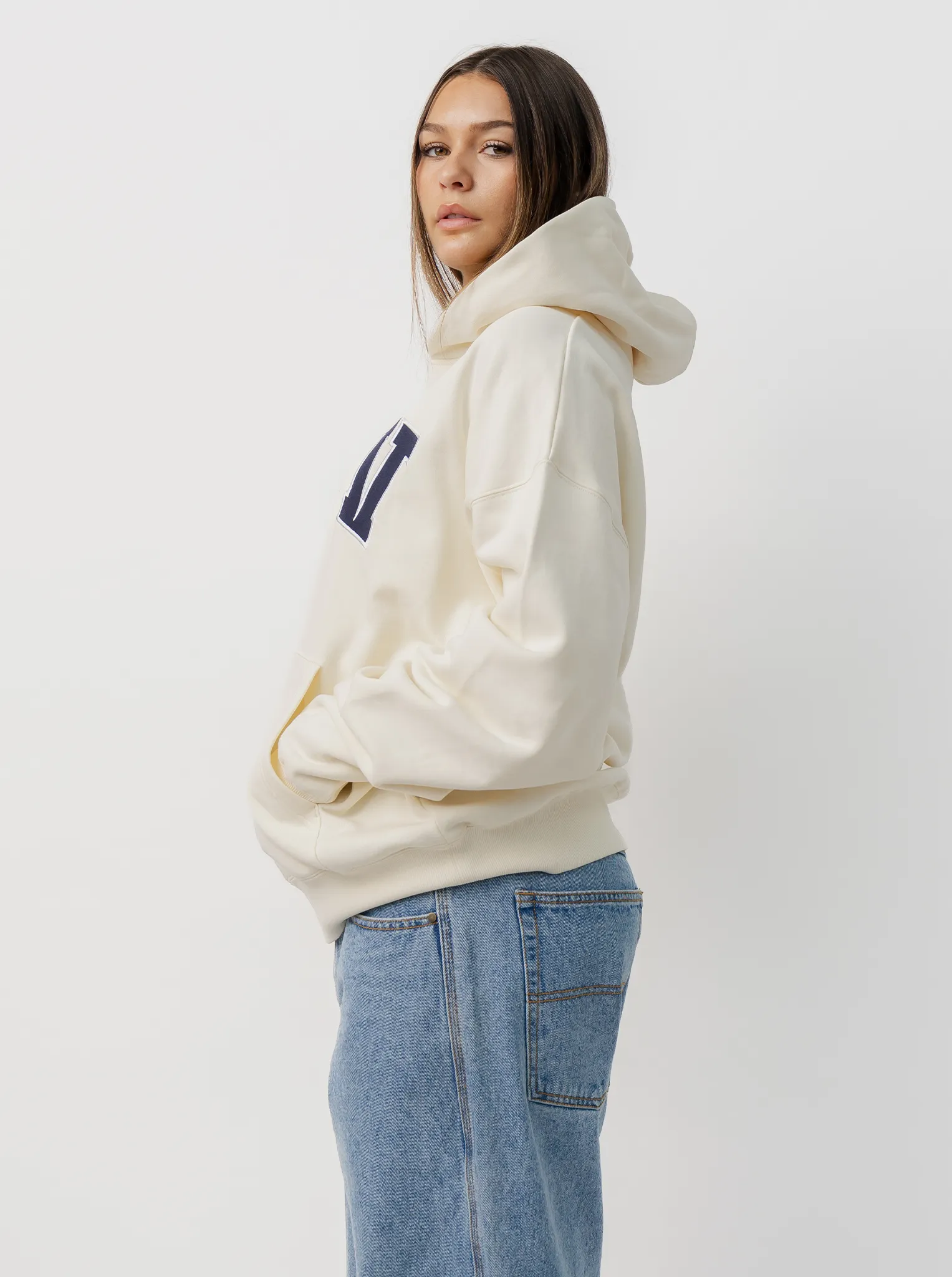 Applique Hoodie Vintage Look Fish like