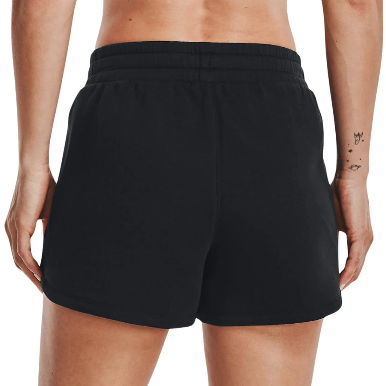 Geometric Pattern Under Armour Rival Womens Fleece Shorts - Black