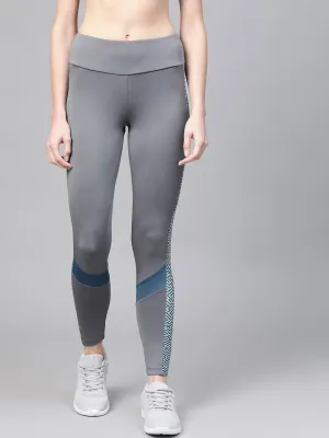 Alcis Women Grey Solid Anti-Viral Training Tights Cozy Core Body Shaping Morning Stretch