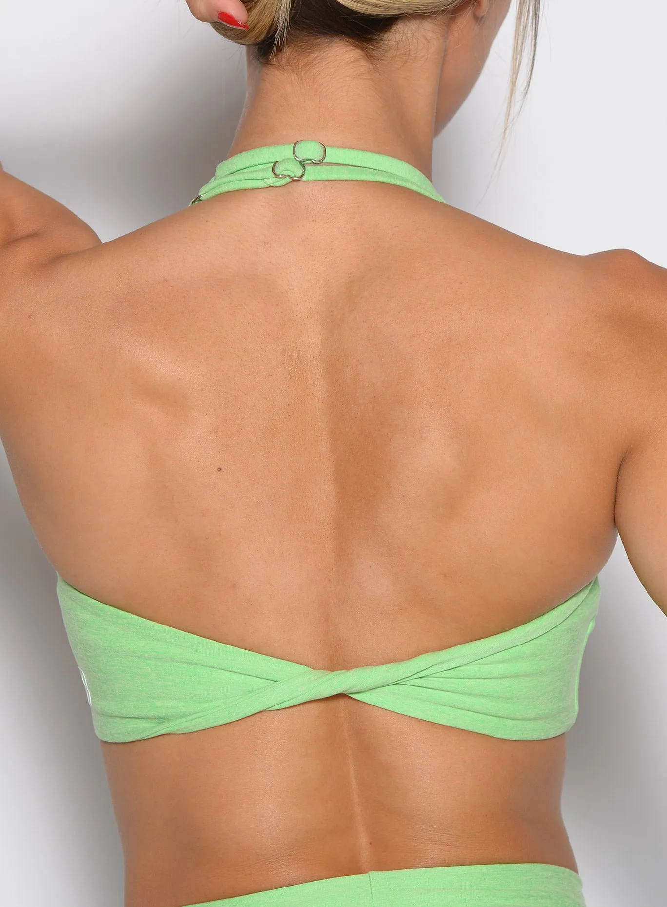 Friction Free Edging Patterned Power Zip Tank Bra