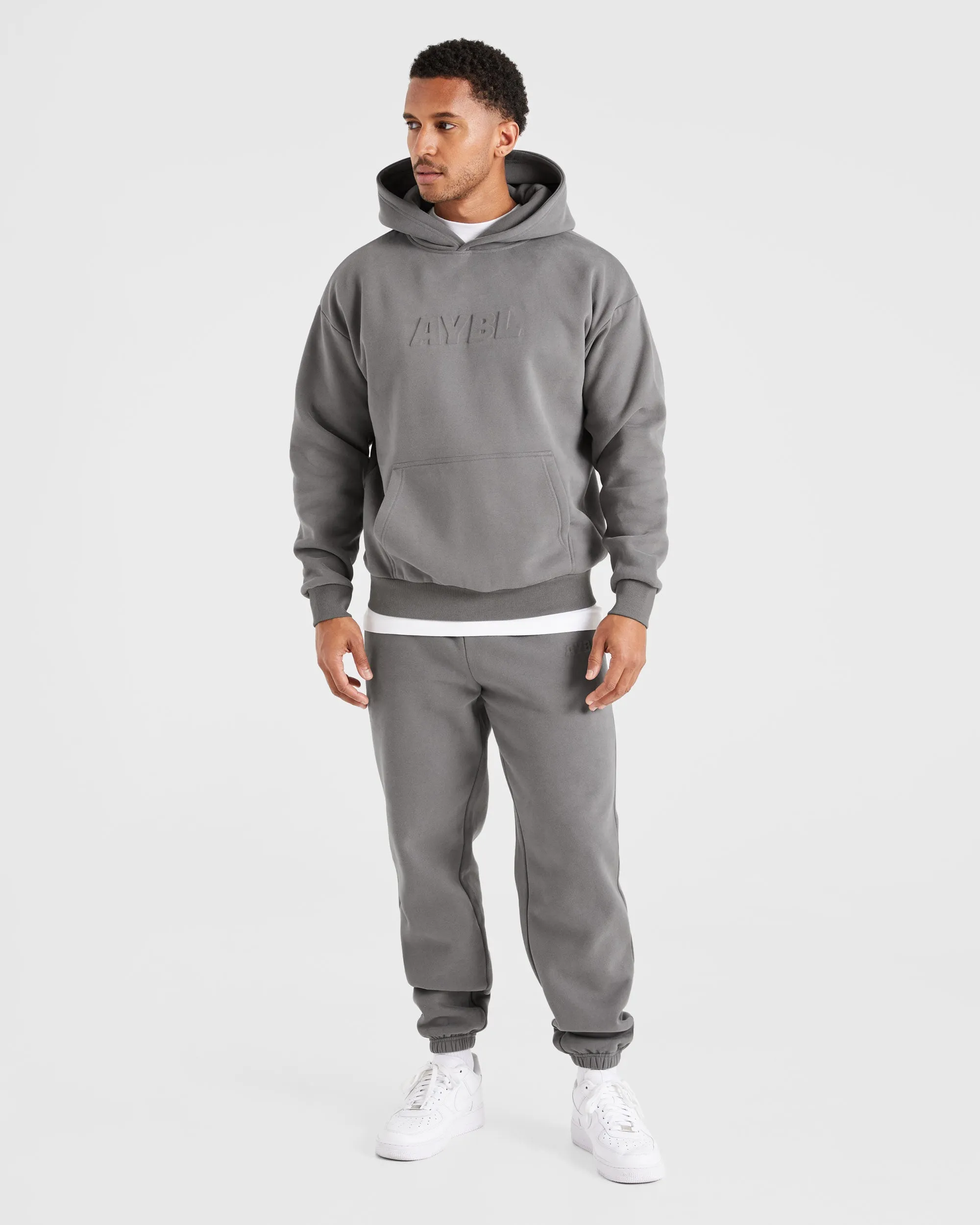 Etched Hoodie - Steel Grey polka dot style