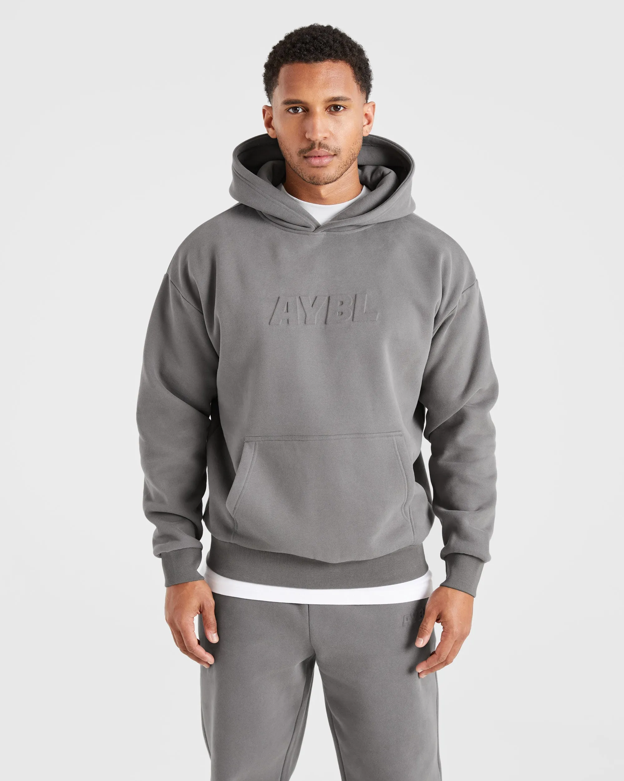 Iridescent effect Stylish Layer Etched Hoodie - Steel Grey
