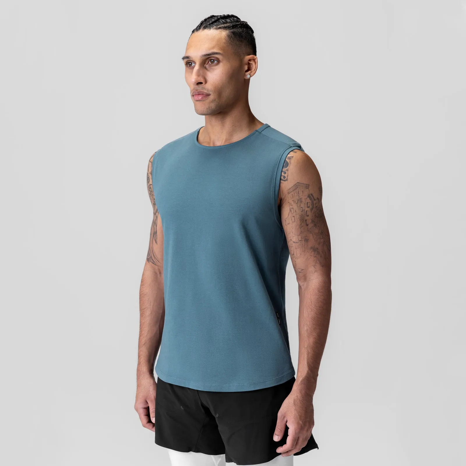 1060. Creora? Cotton Modal Cutoff Tank - Storm Stretch Ready Fabric Easy Care Material