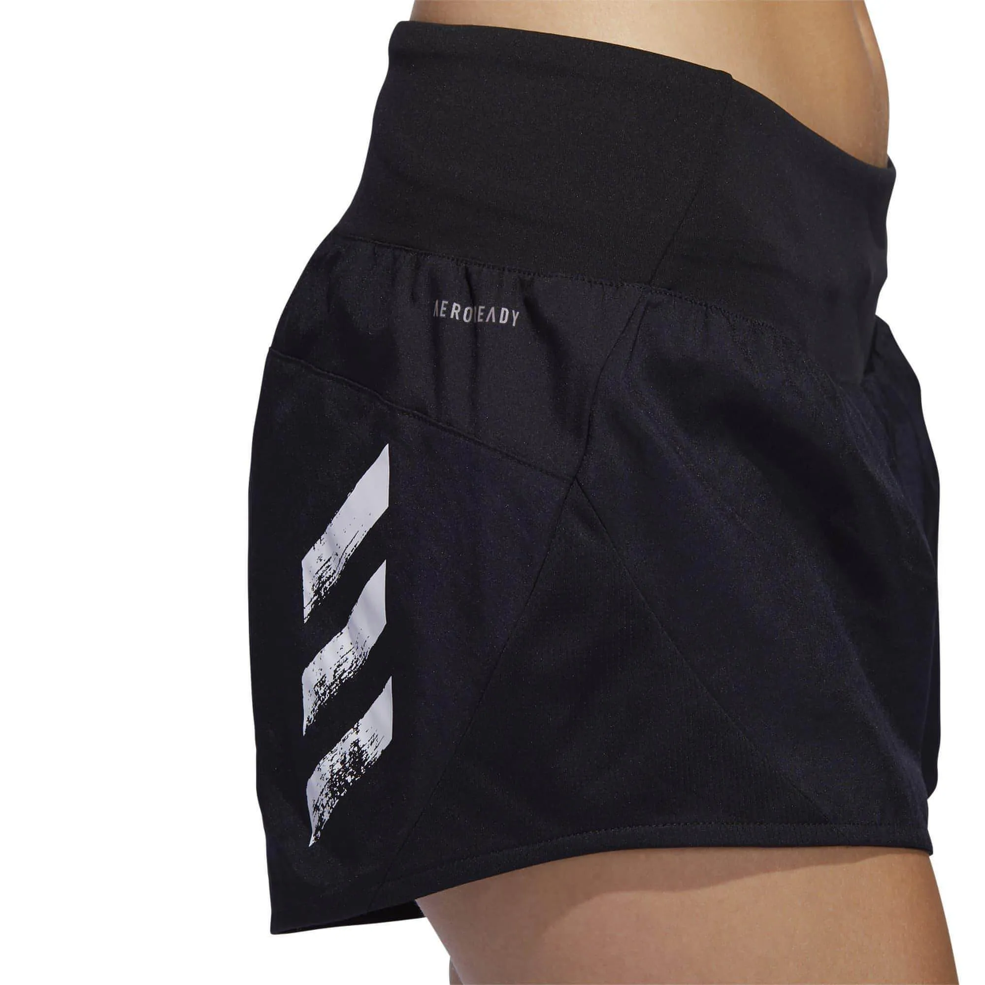 Soft Stretch semi - formal event adidas Run It 3 Inch Womens Running Shorts - Black