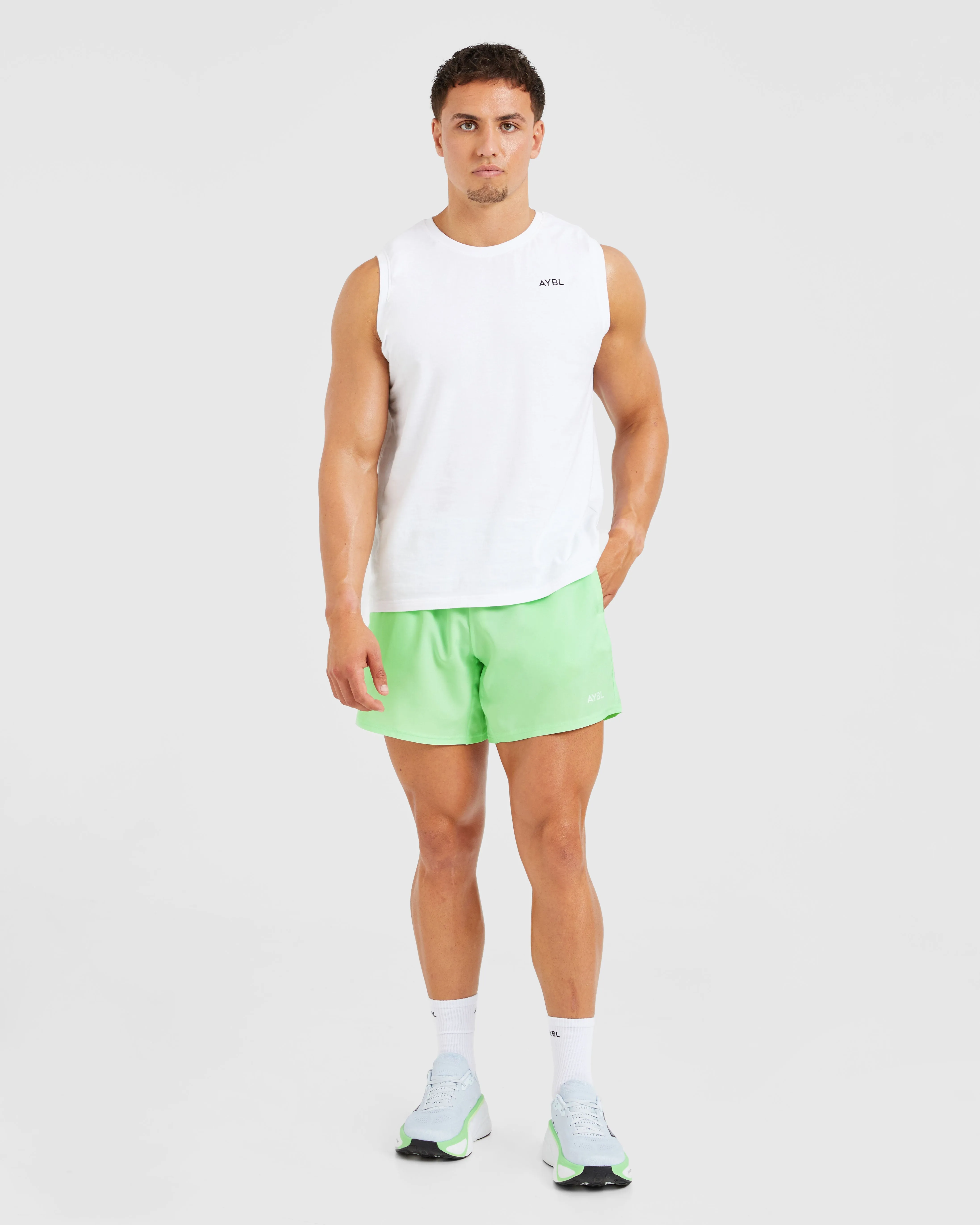 Fitness Look loafers Core 5" Shorts - Lime Green