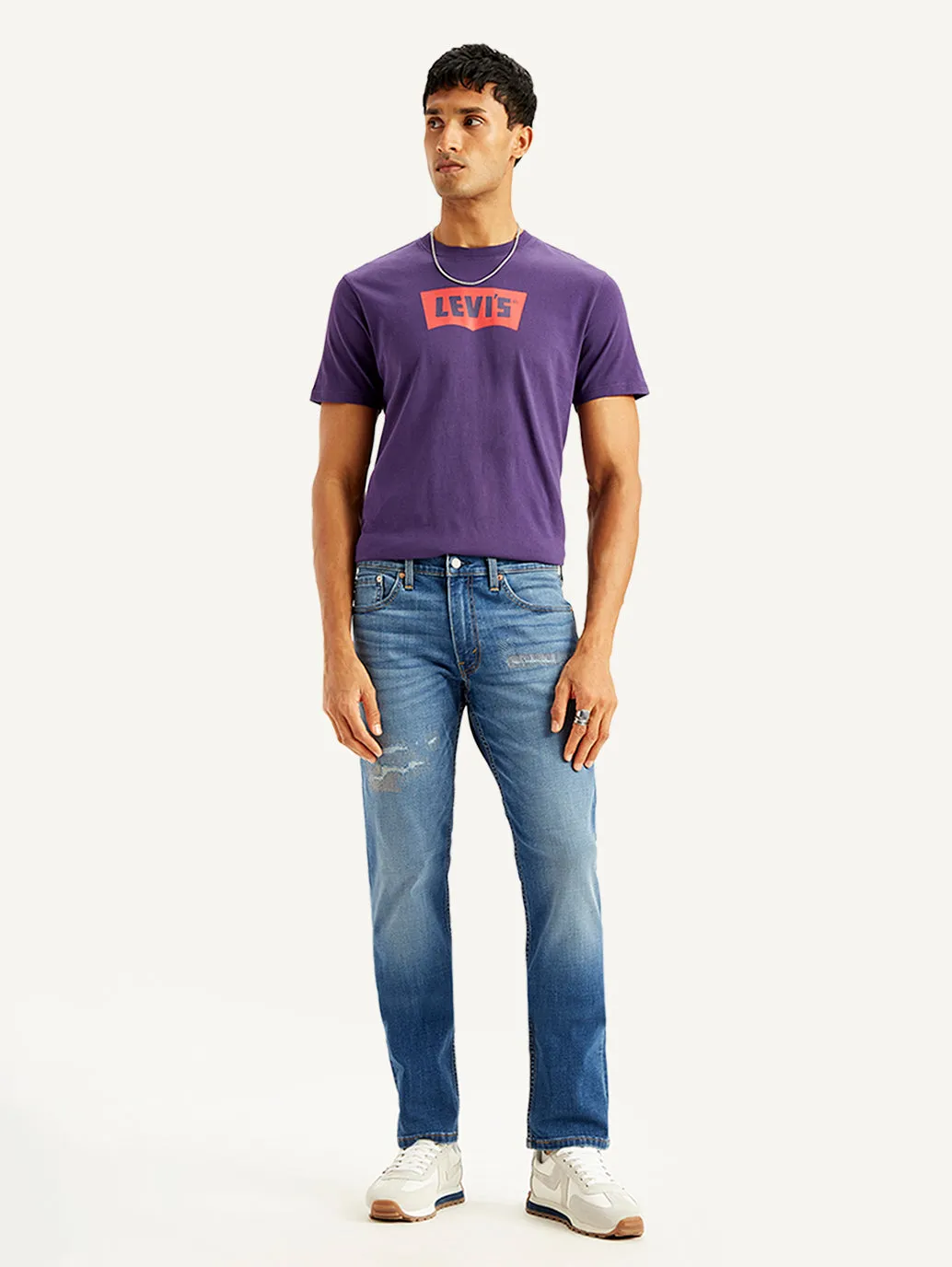 Men's 541 Blue Athletic Tapered Fit Mid Rise Jeans Formal City Walk Party Look