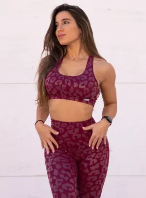 Anti-microbial seams Shine Leopard Bra