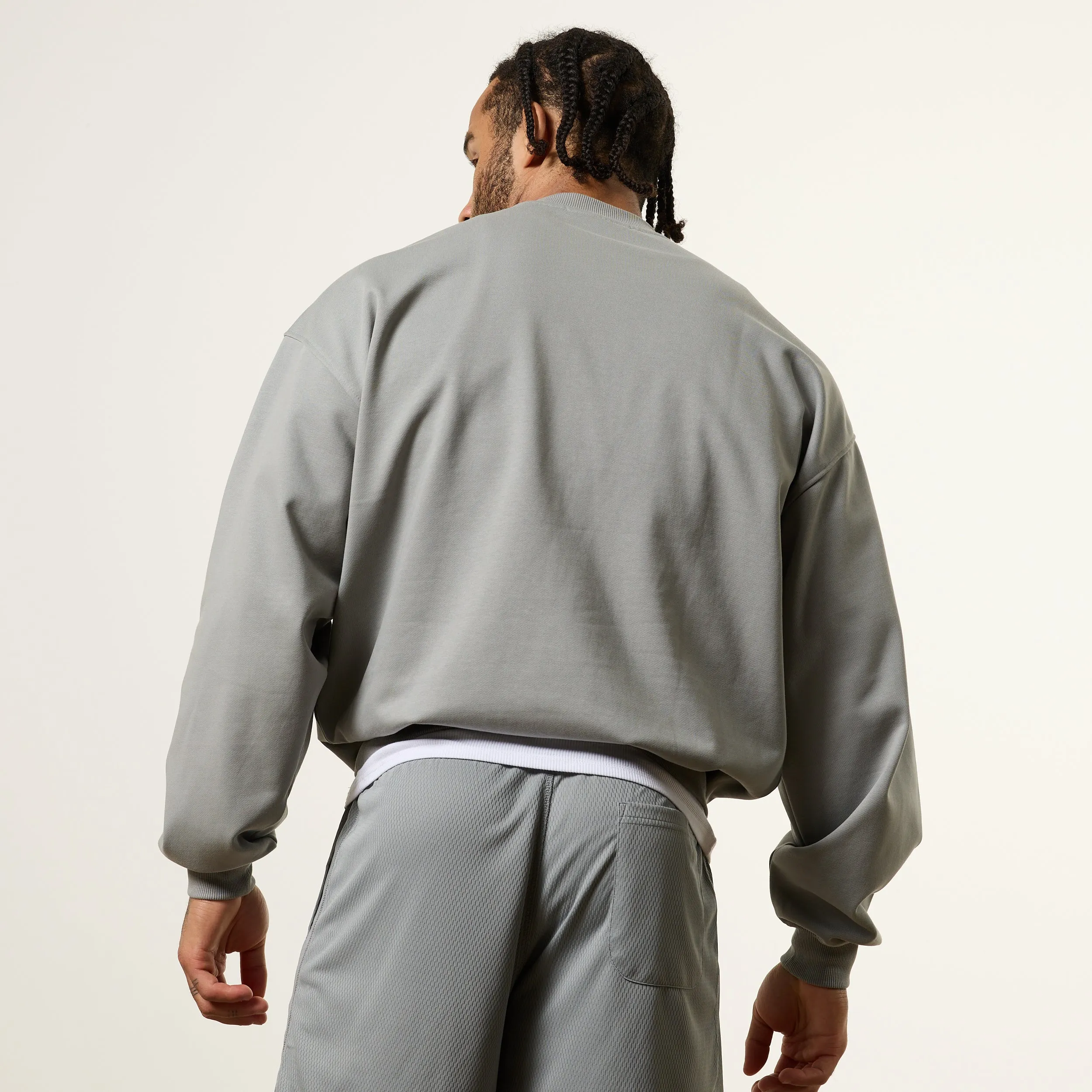 Trend Sense Vanquish Essential V2 Steel Grey Oversized Boxy Sweatshirt