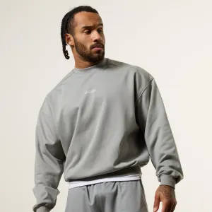 Sherpa Lining Limited Edition Vanquish Essential V2 Steel Grey Oversized Boxy Sweatshirt