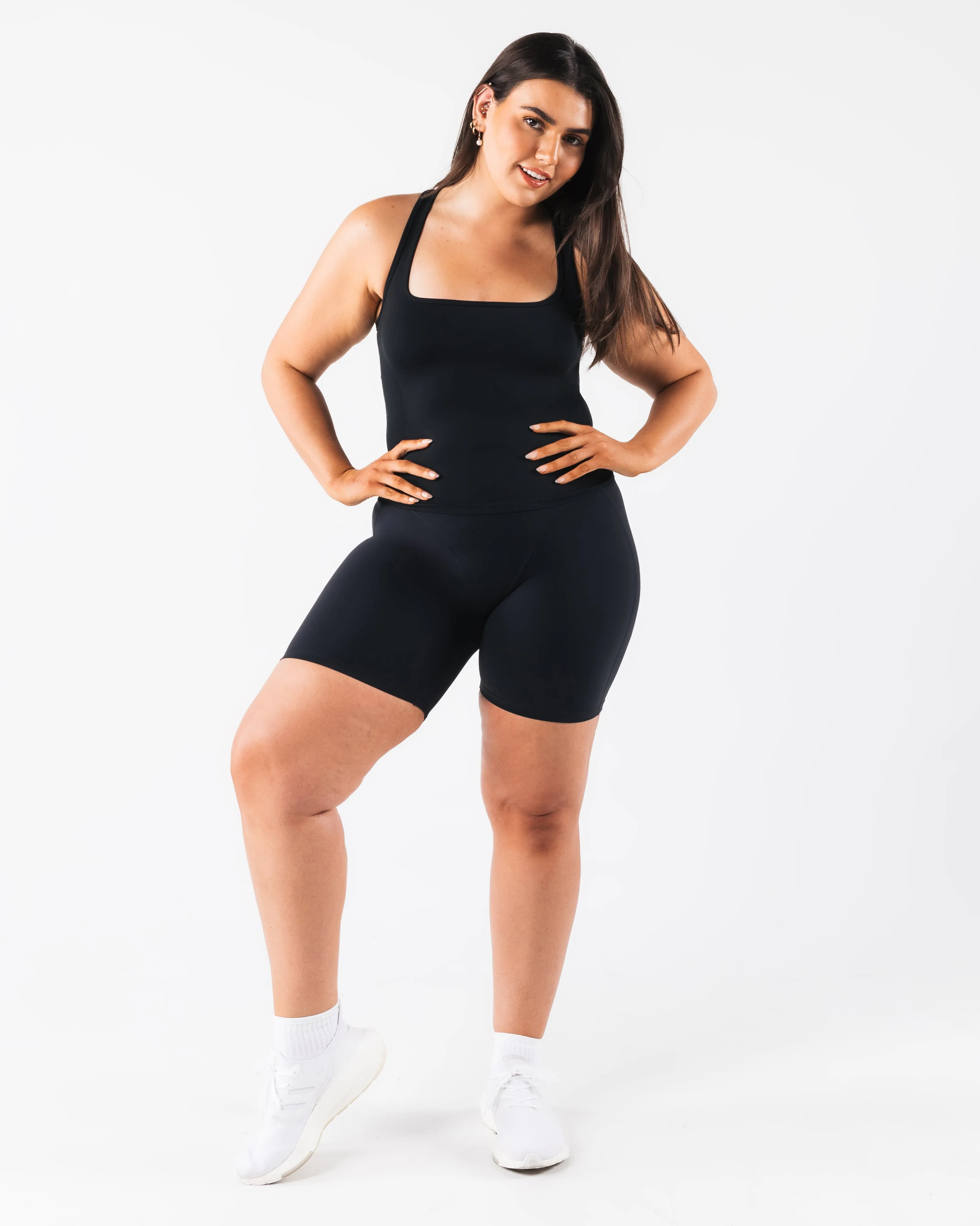 decorative Contoured Hemline Ice Tank - Black