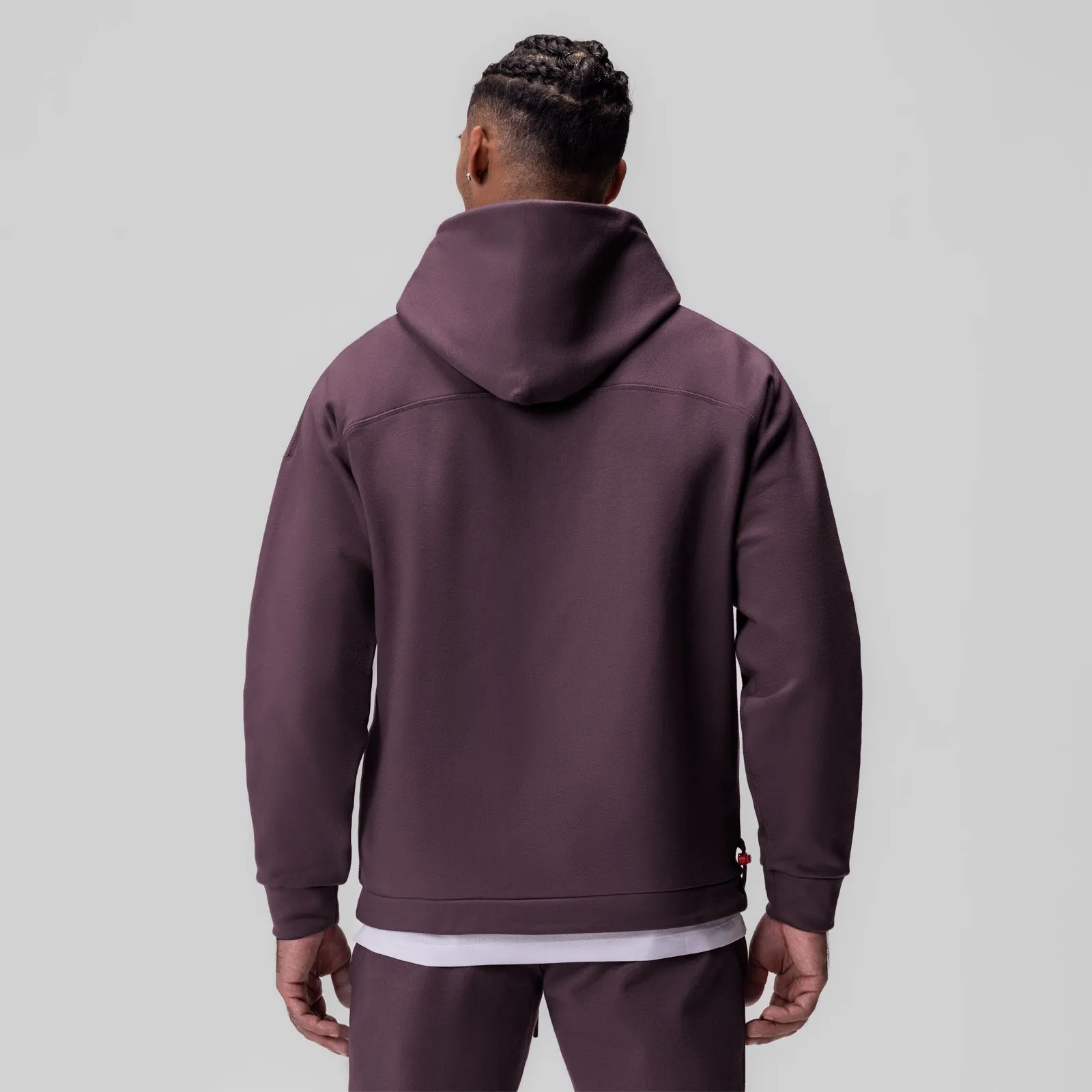 0905. Tech-Terry? Weather-Ready Training Hoodie - Deep Purple "ASRV" City Outfit Hiking wear