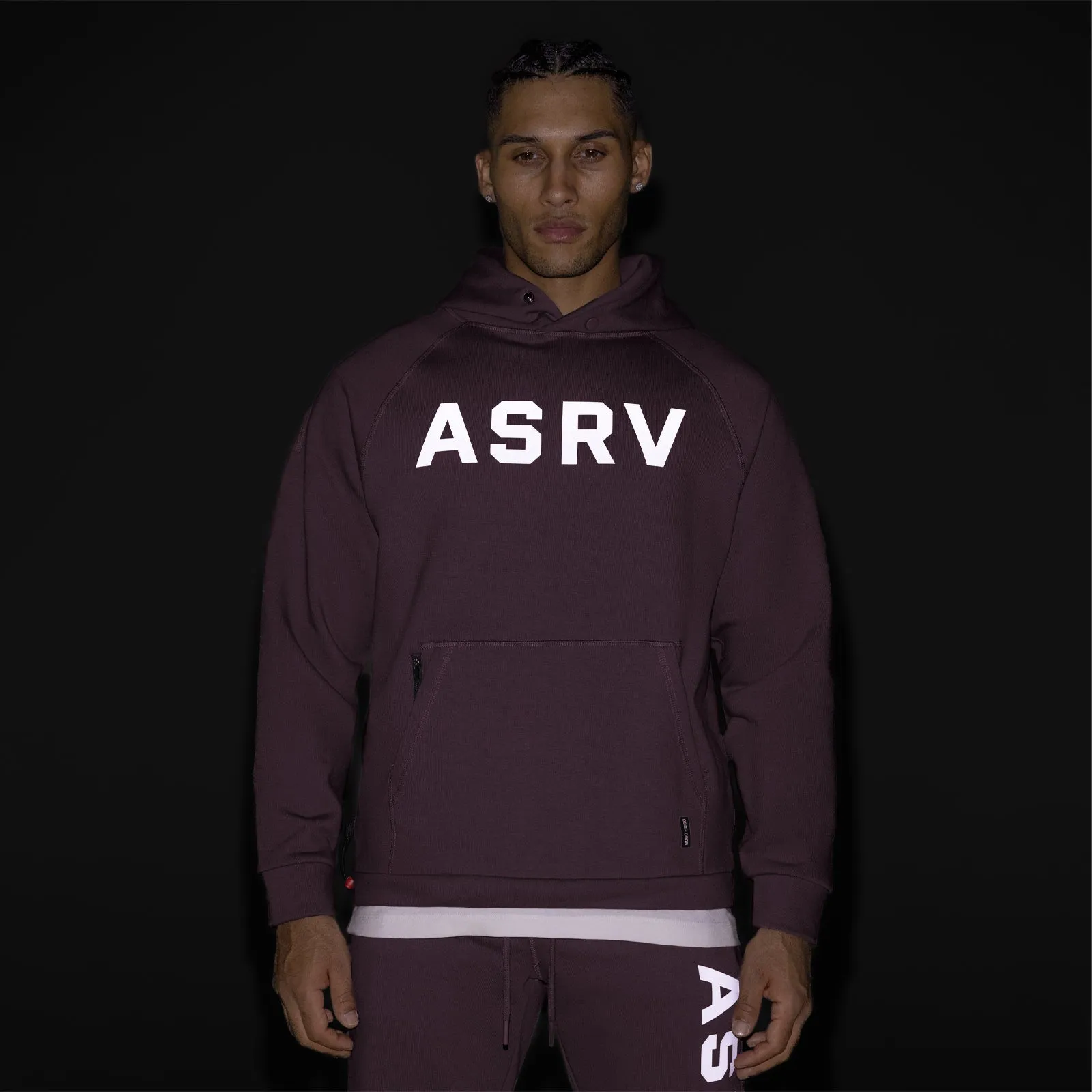 Scoop neck Home Office Attire 0905. Tech-Terry? Weather-Ready Training Hoodie - Deep Purple "ASRV"