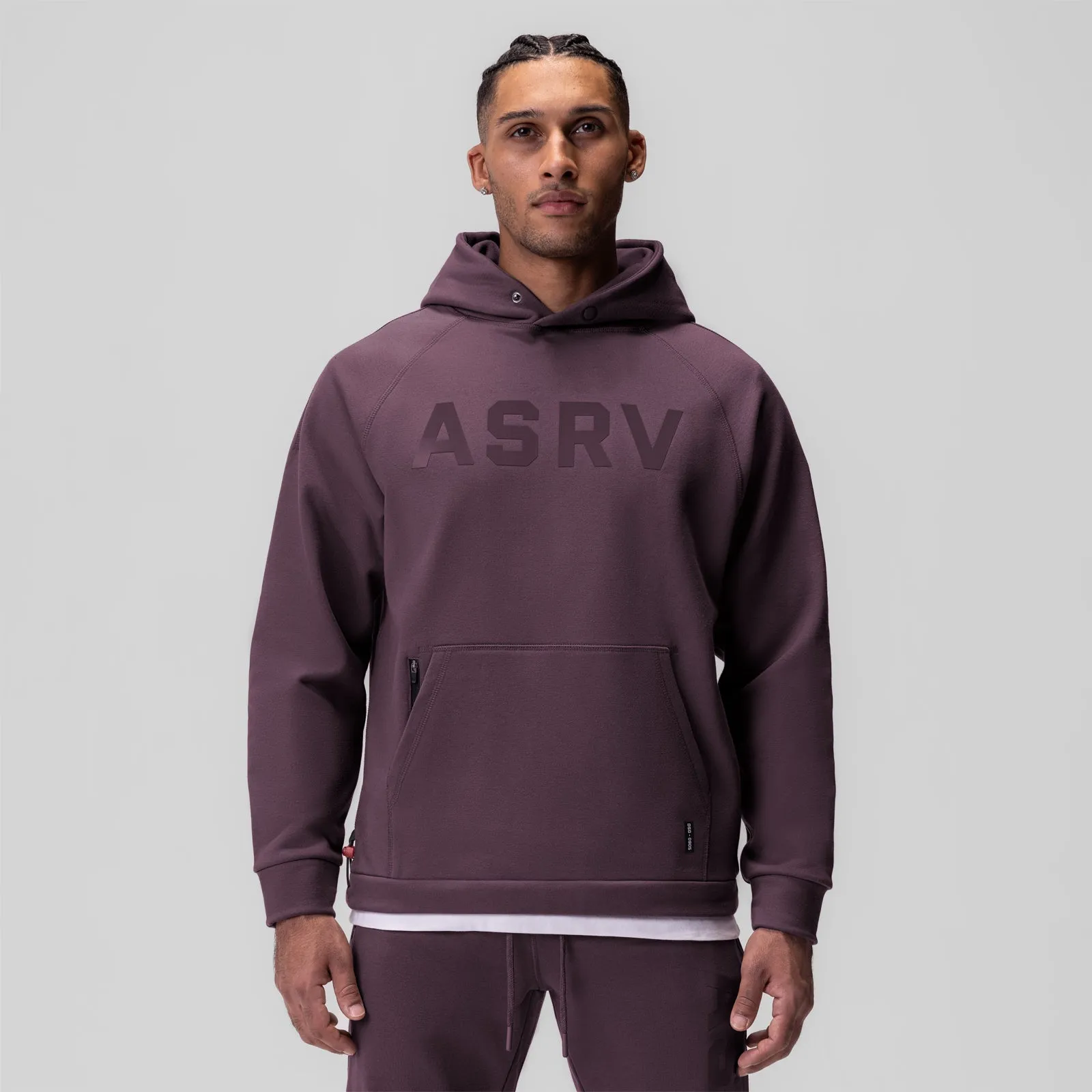 0905. Tech-Terry? Weather-Ready Training Hoodie - Deep Purple "ASRV" Workshop wear