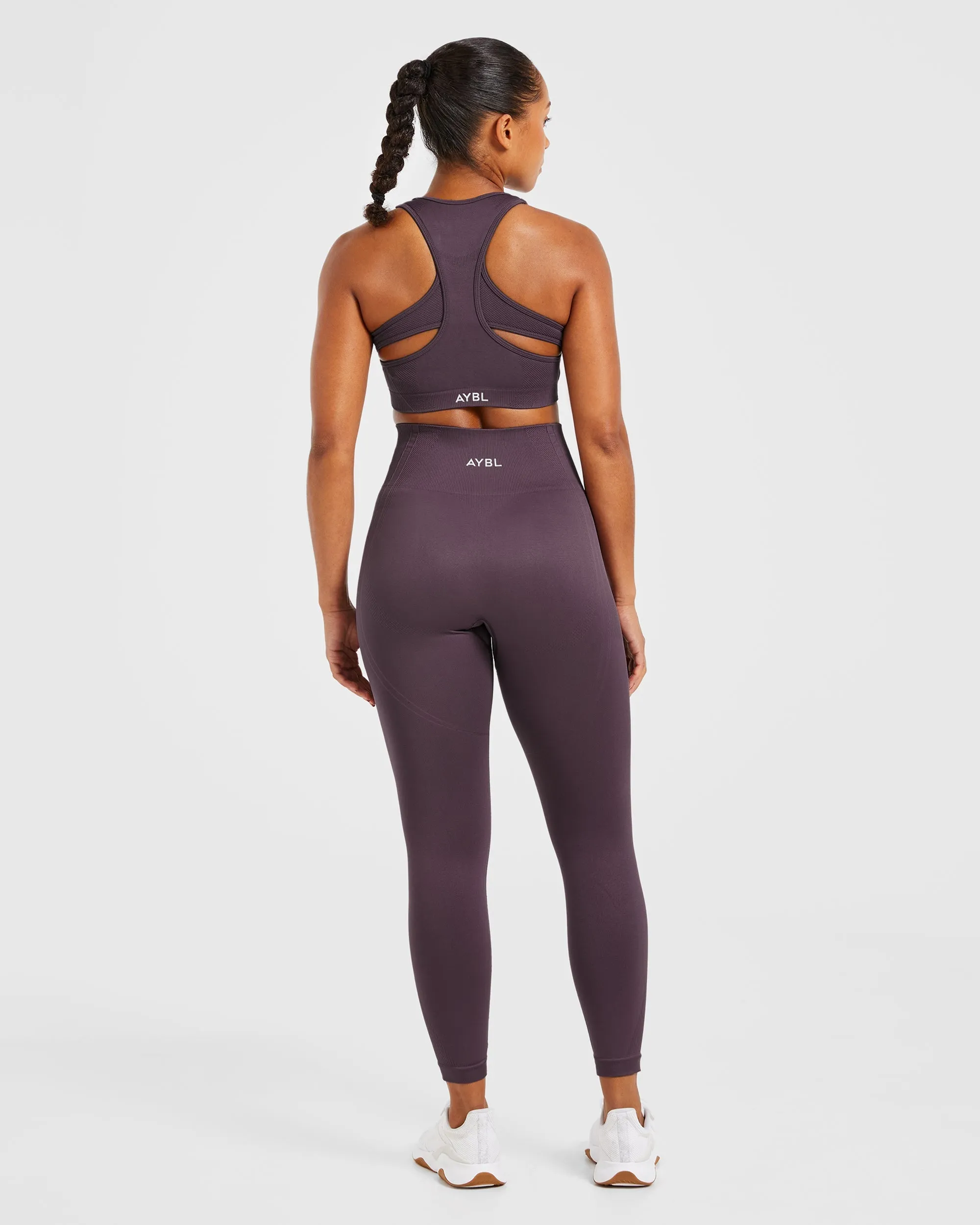 Breathable Stretch Spaghetti straps Balance V3 Seamless Sports Bra - Purple