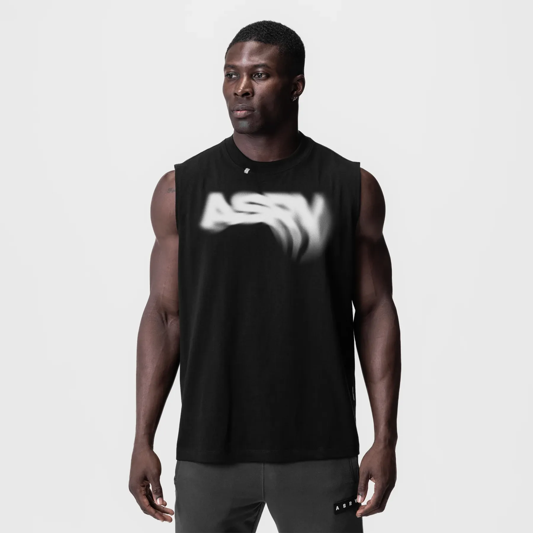 0807. Tech Essential? Relaxed Cutoff - Black "Signal Lost" Moisture Activated Cooling Forest use
