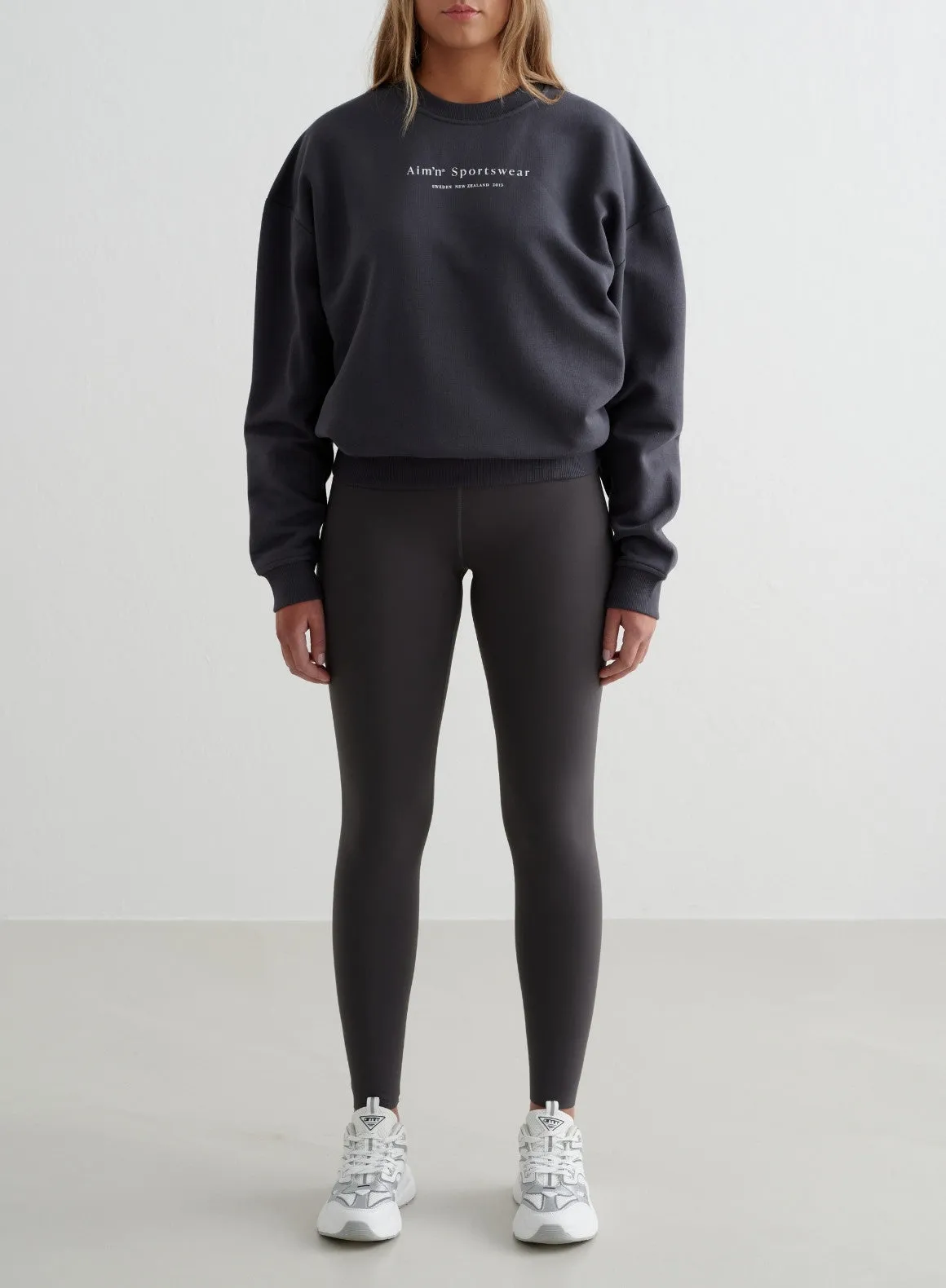 Shadow Grey Serif Sweatshirt Soft color Wrinkle prone