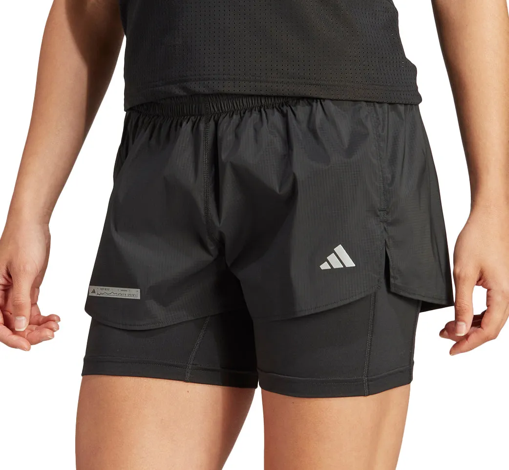 Lace trim Parka adidas Ultimate 2 In 1 Womens Running Shorts - Black