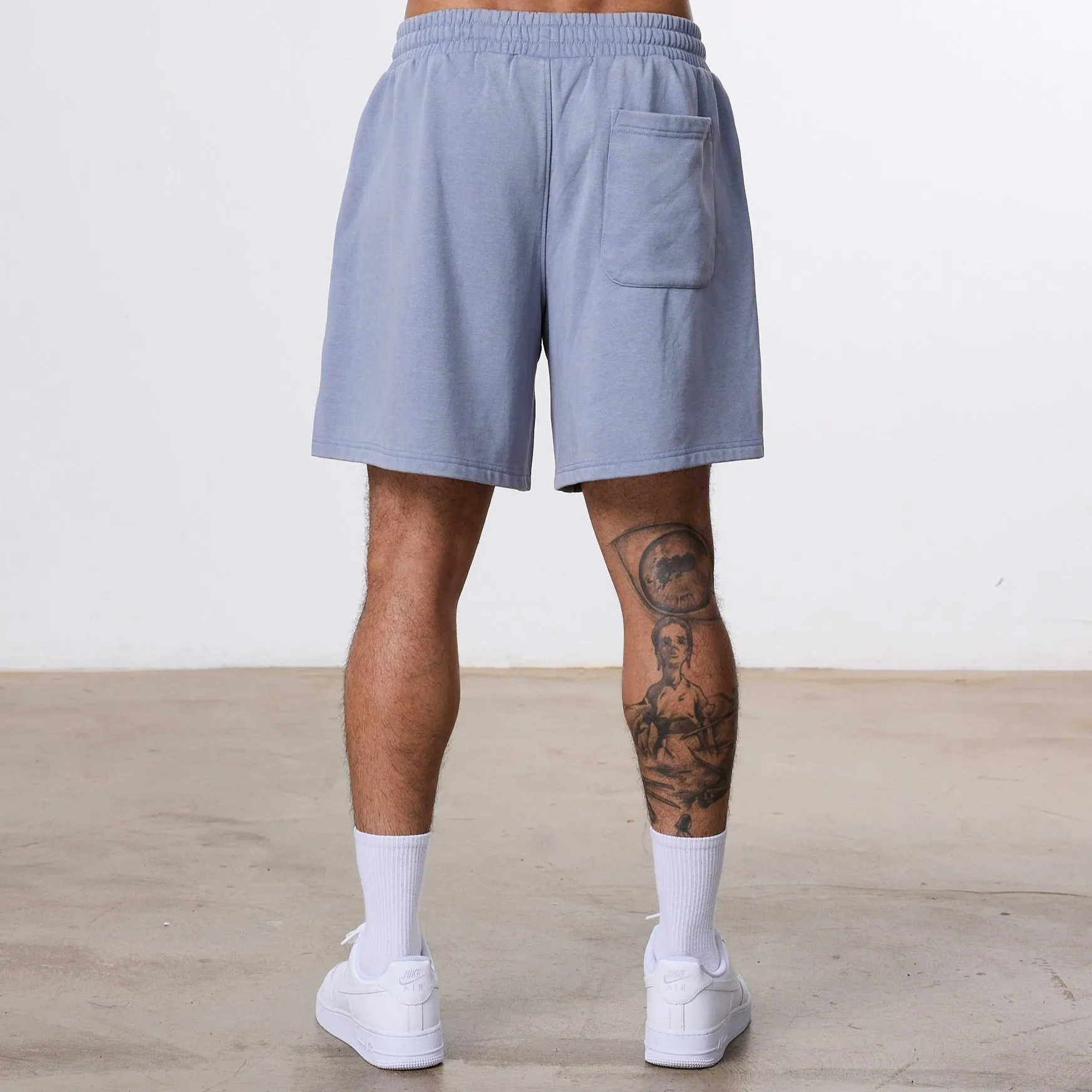 Vanquish Better Than Yesterday Washed Blue Sweat Shorts retail industry QuickAccessPockets