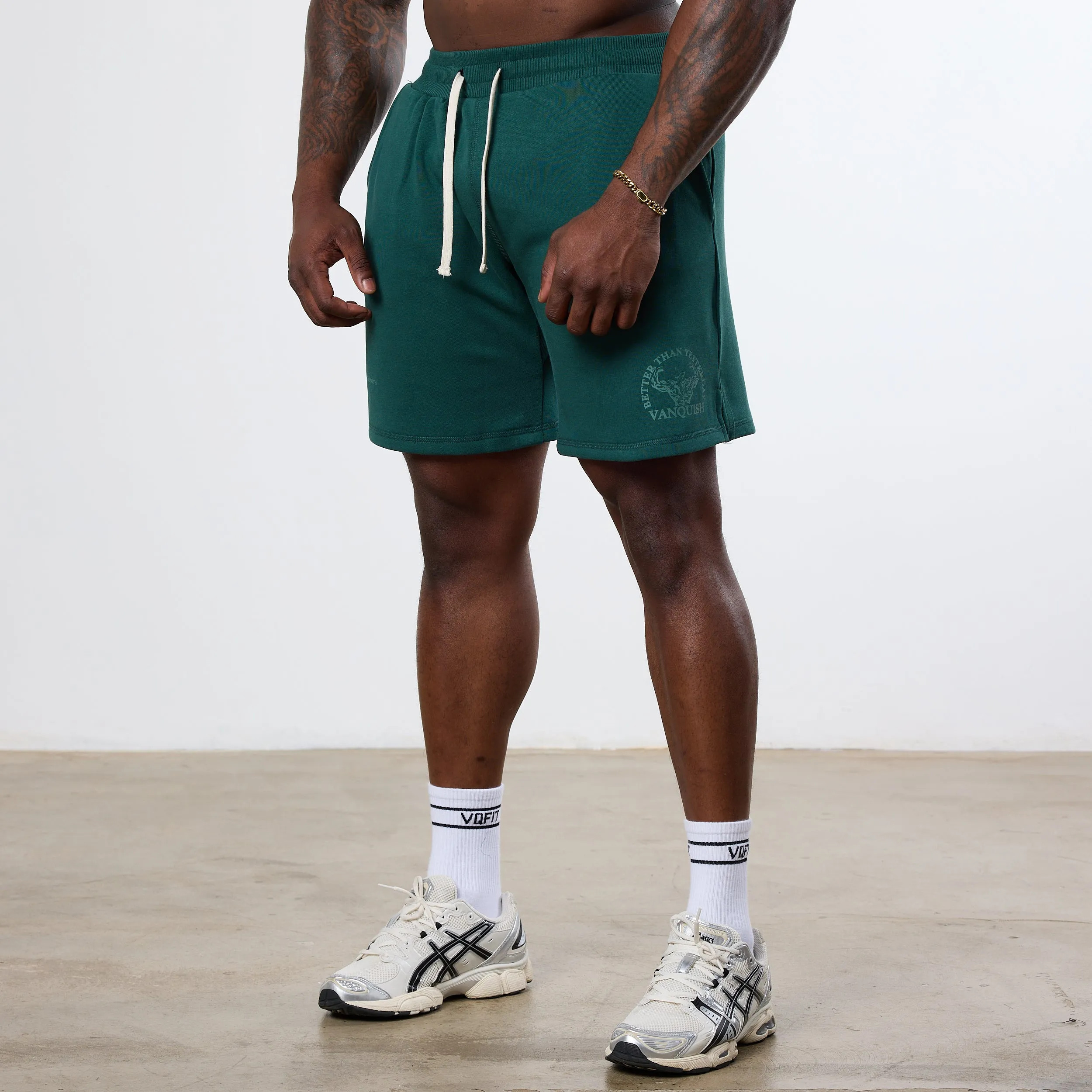 Vanquish Forest Green Unconquerable Strength Wide Leg Shorts present for him