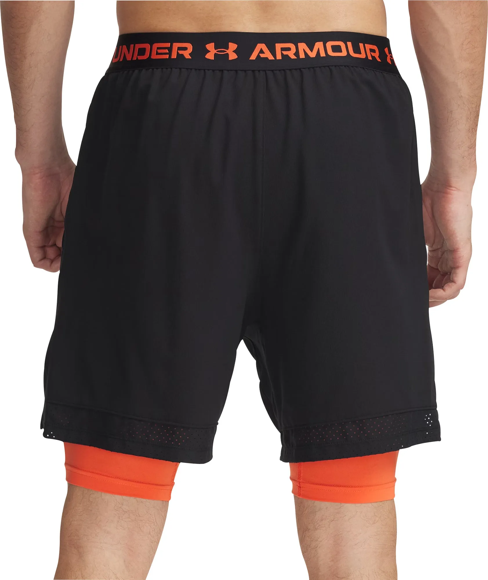 Under Armour Vanish Woven 2 In 1 Mens Training Shorts - Black Beach Vacation Stain Release Finish