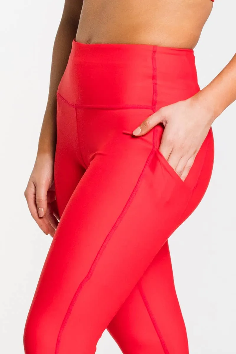 luxe feel Iconic Legging in Red