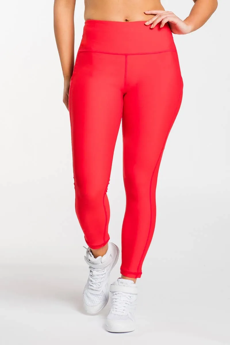 Iconic Legging in Red Recycled Polyester Blend Balance Wear