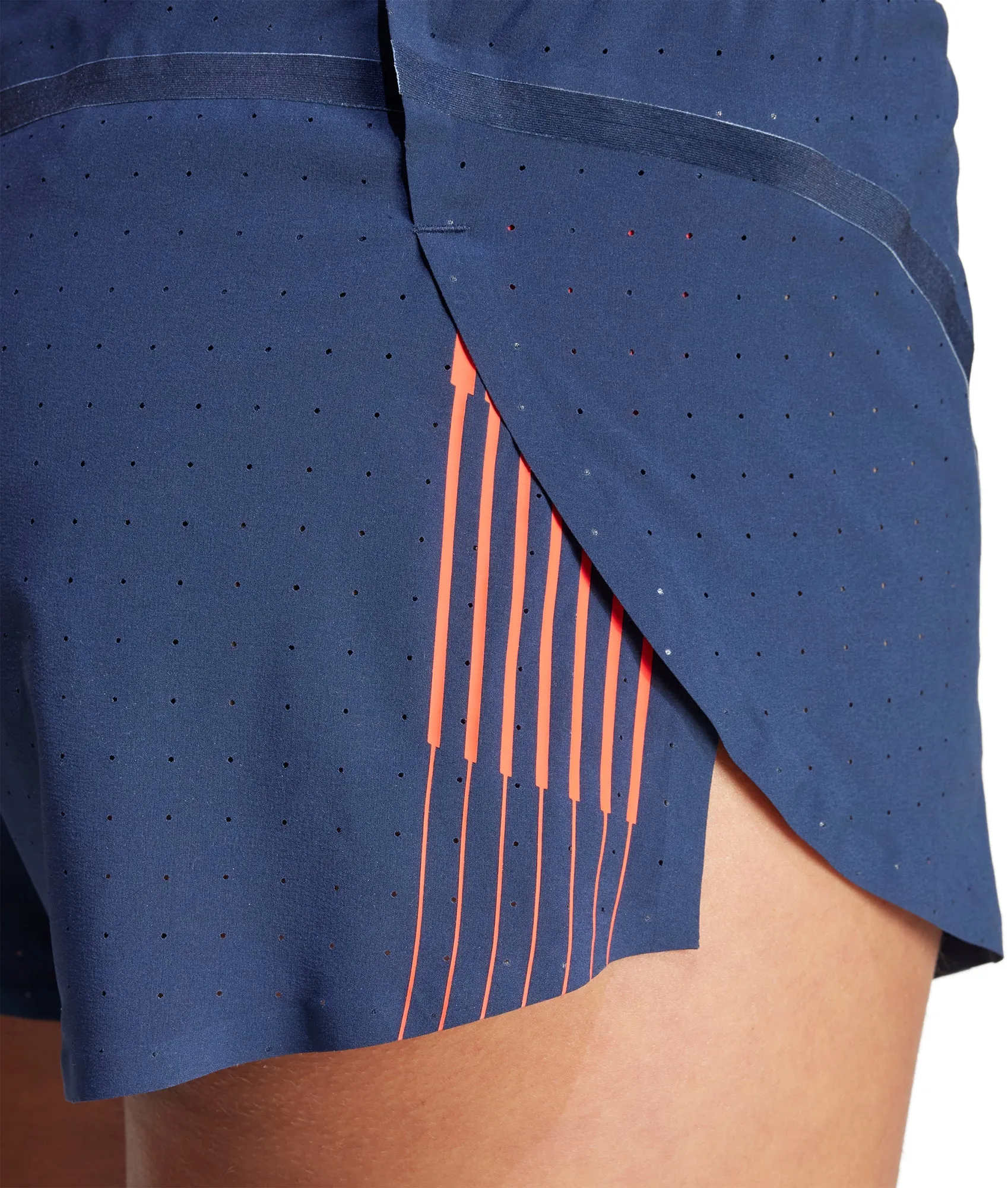 adidas Adizero Team GB Womens Split Running Shorts - Blue Playful Look CompactPackable