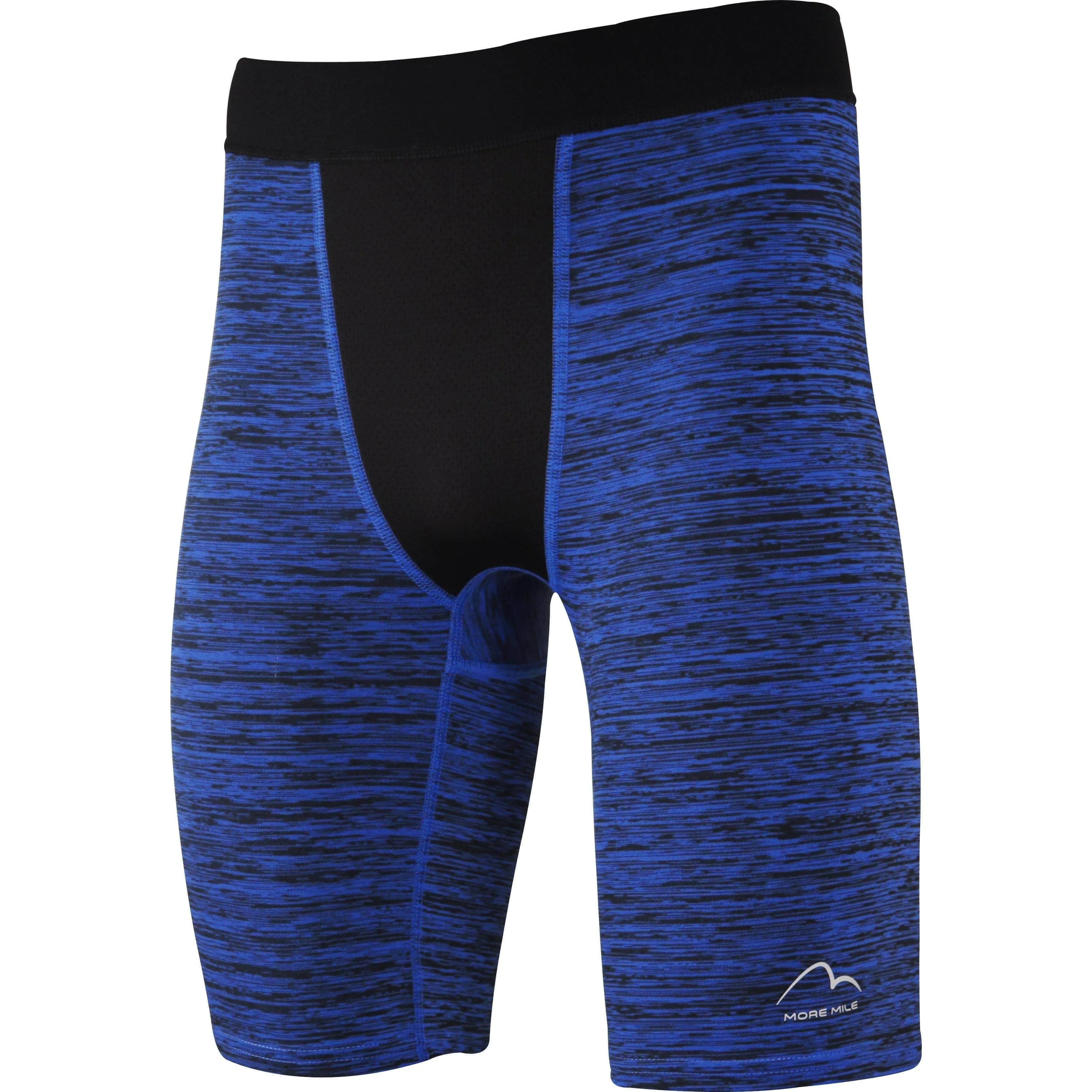 Lightweight Construction More Mile Train To Run Mens Baselayer Short Tights - Blue