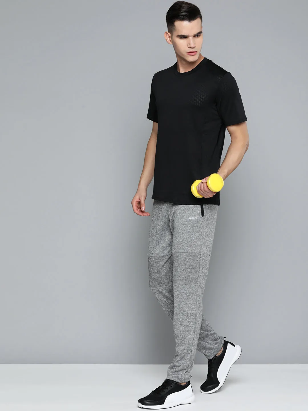 Alcis Men Grey Solid Slim Fit Track Pants Sporty Style