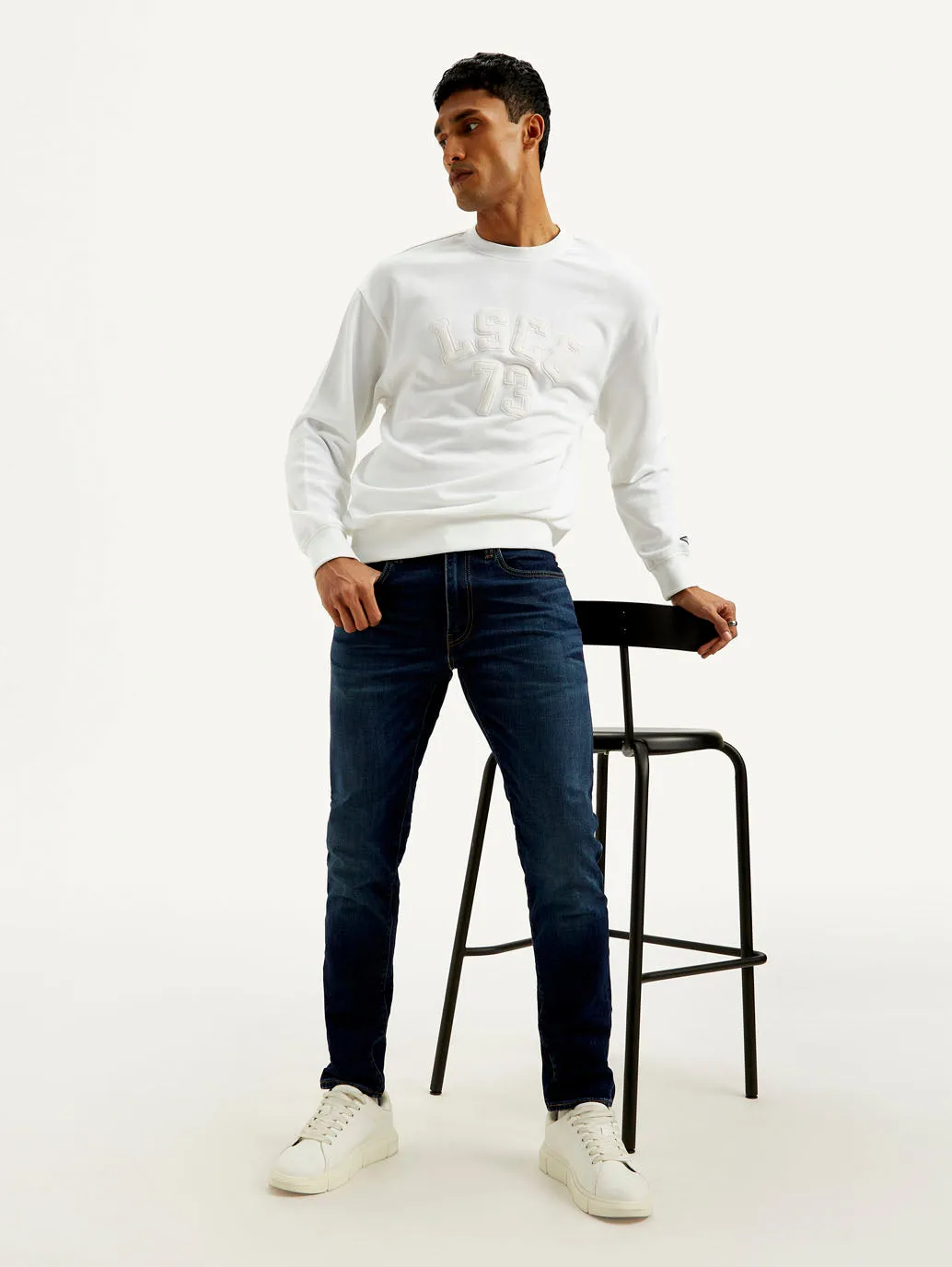 Men's 512 Blue Slim Tapered Fit Mid Rise Jeans Everyday Pick Textured Versatile Shopping Day
