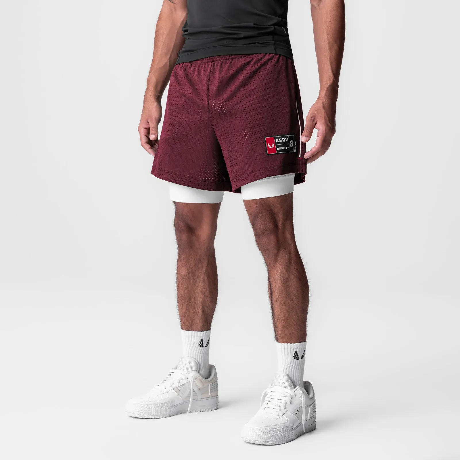 0991. Ion-Mesh 5" Liner Short - Crimson Reinforced Stress Points