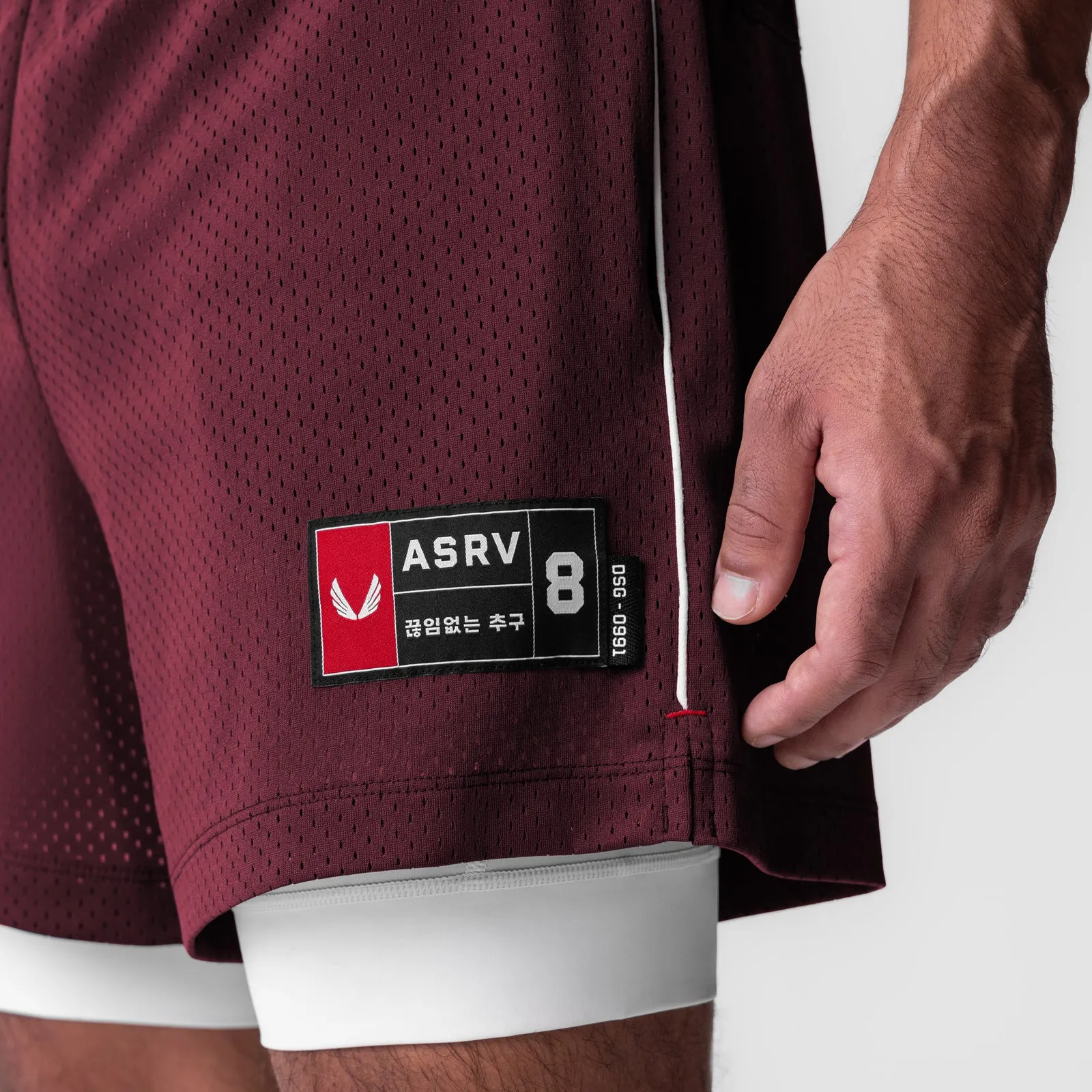 0991. Ion-Mesh 5" Liner Short - Crimson All Day Movement Fit Luxury Feel