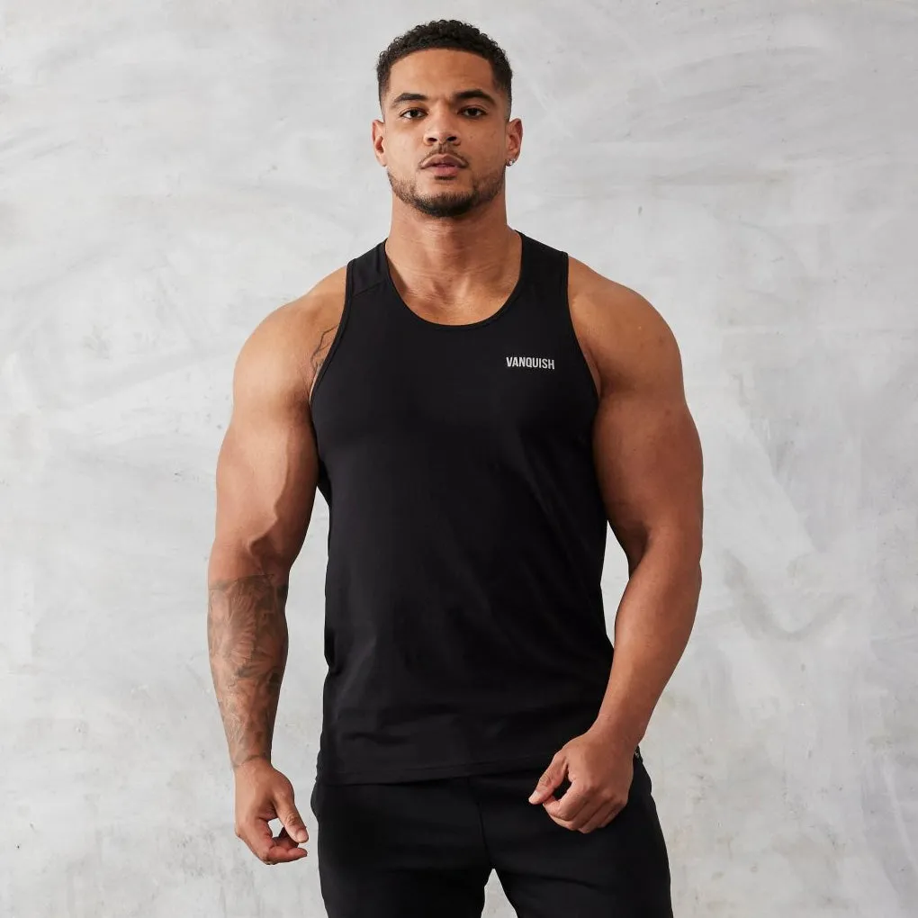 Vanquish Essential Black Regular Fit Tank Top sea based Air Force