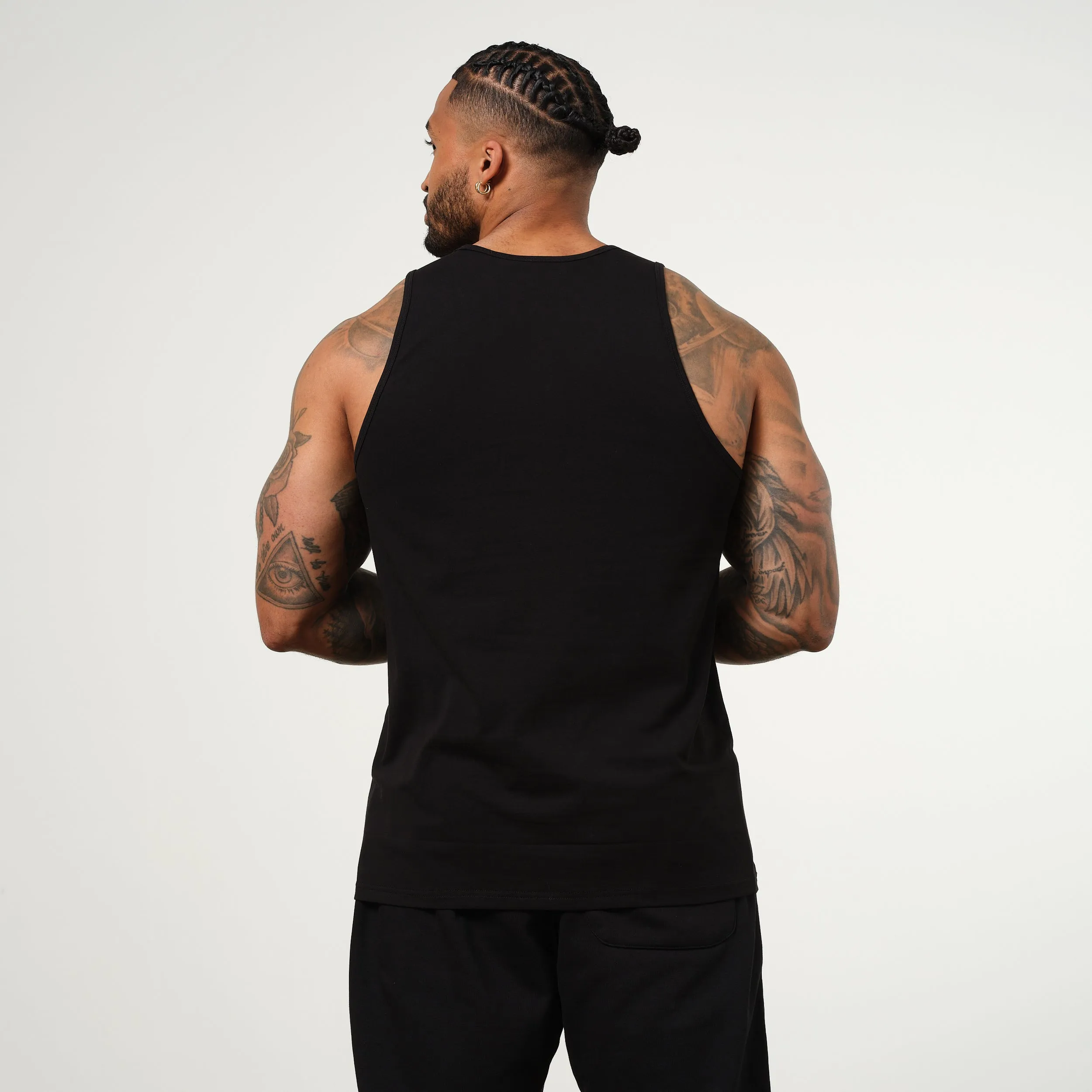 Vanquish Essential Black Regular Fit Tank Top traditional warfare Lightweight Performance