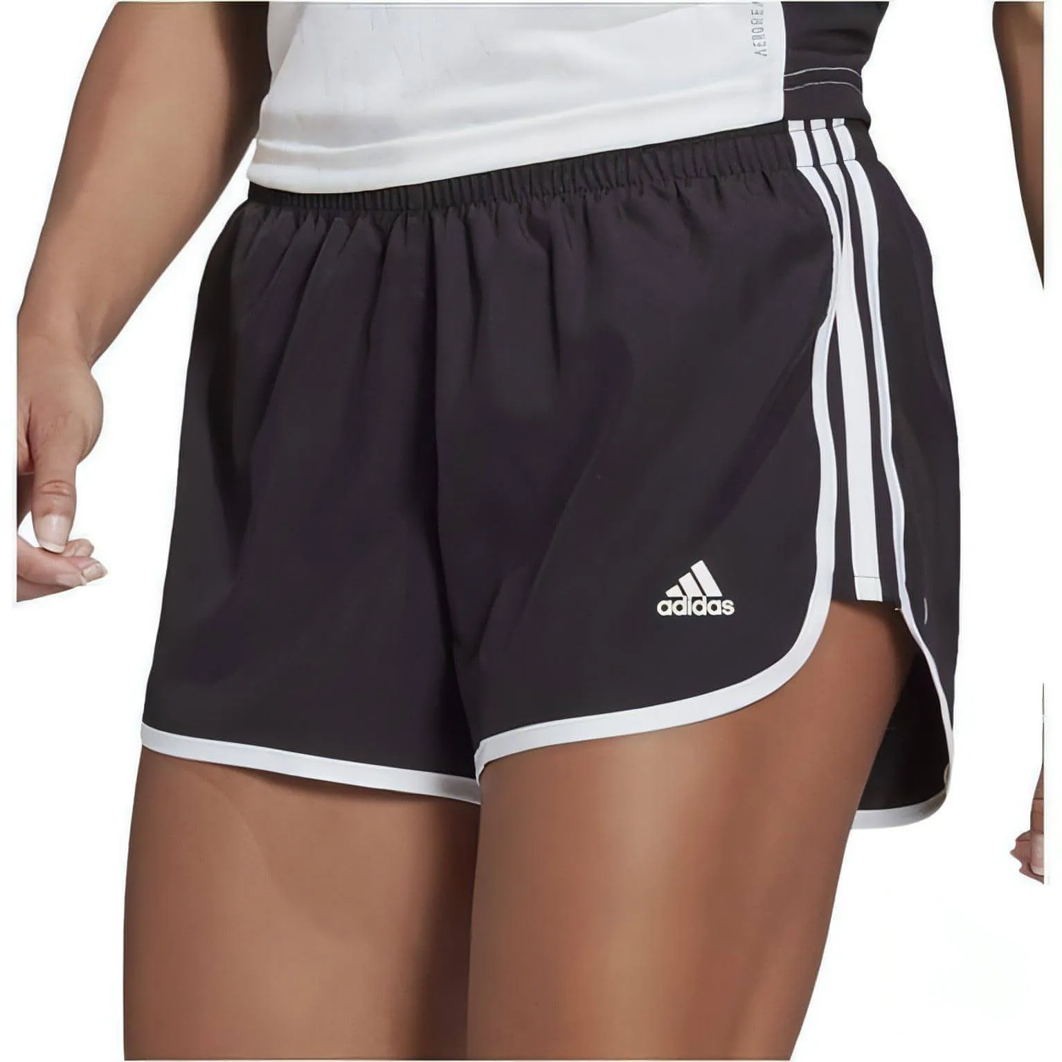 Durable Weave adidas 3 Inch Marathon 20 Womens Running Shorts - Black