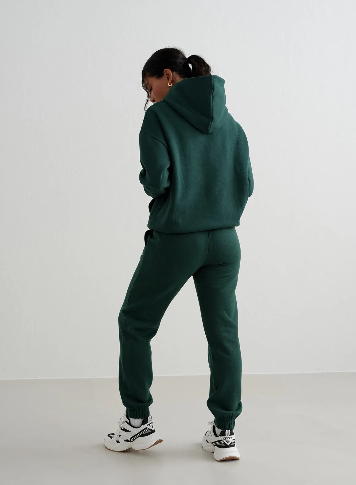 stain guard Layered Panel Design Deep Emerald Varsity Classic Sweatpants