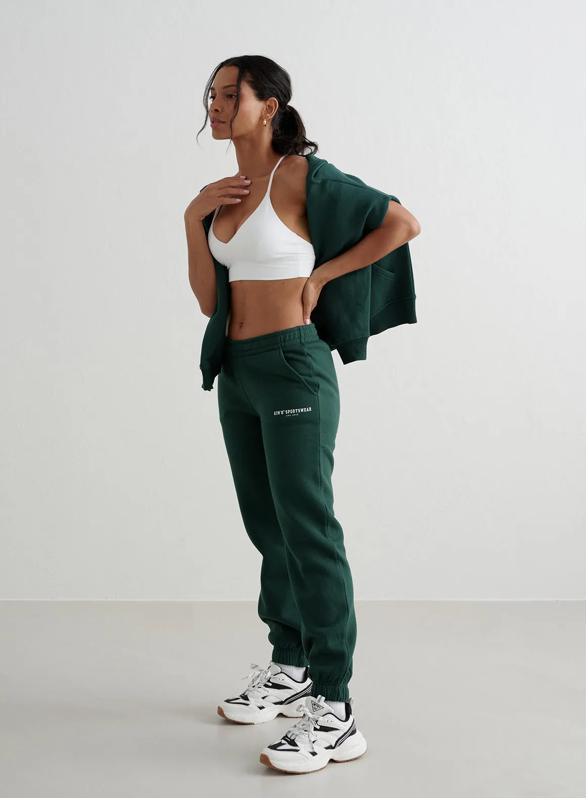Deep Emerald Varsity Classic Sweatpants AdjustableTabs