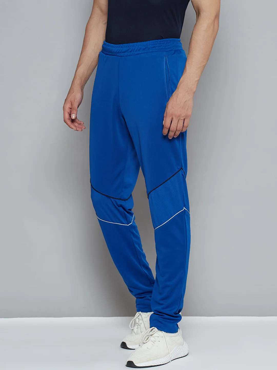 Alcis Men Blue Solid Slim Fit Running Track Pants Performance Comfort