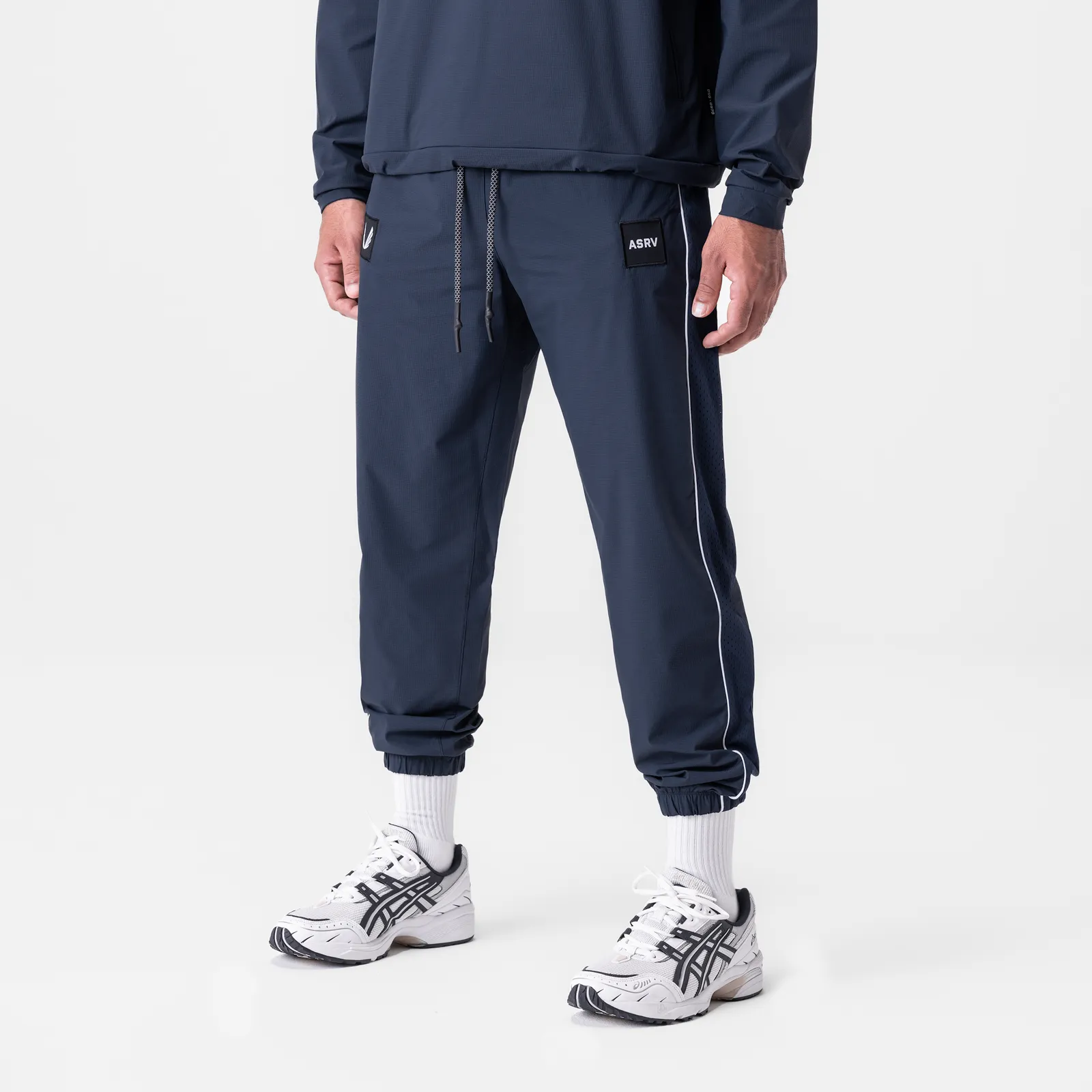0796. Ripstop Oversized Track Pant - Navy "Patch" AntiSlipWaistband Modern Design