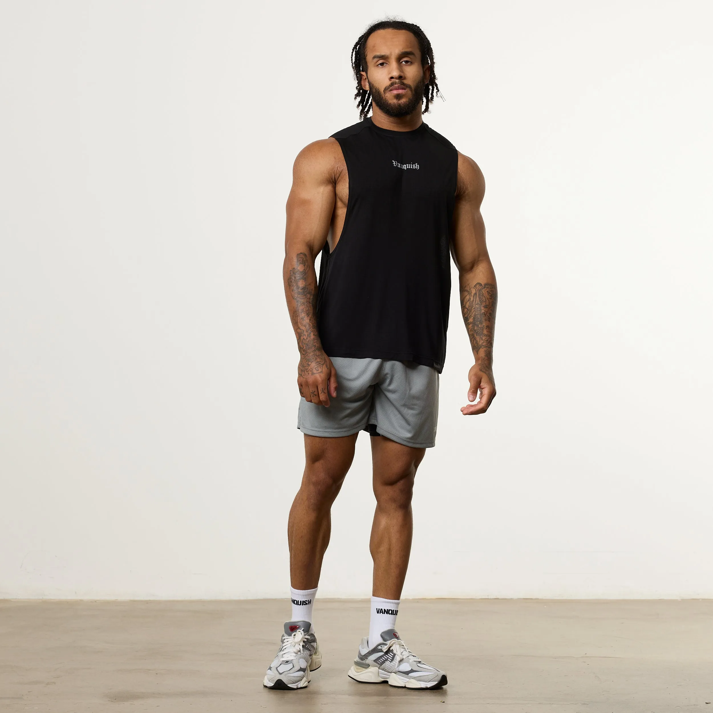 City Smart Look Vanquish Ultra Soft Black Oversized Sleeveless T Shirt