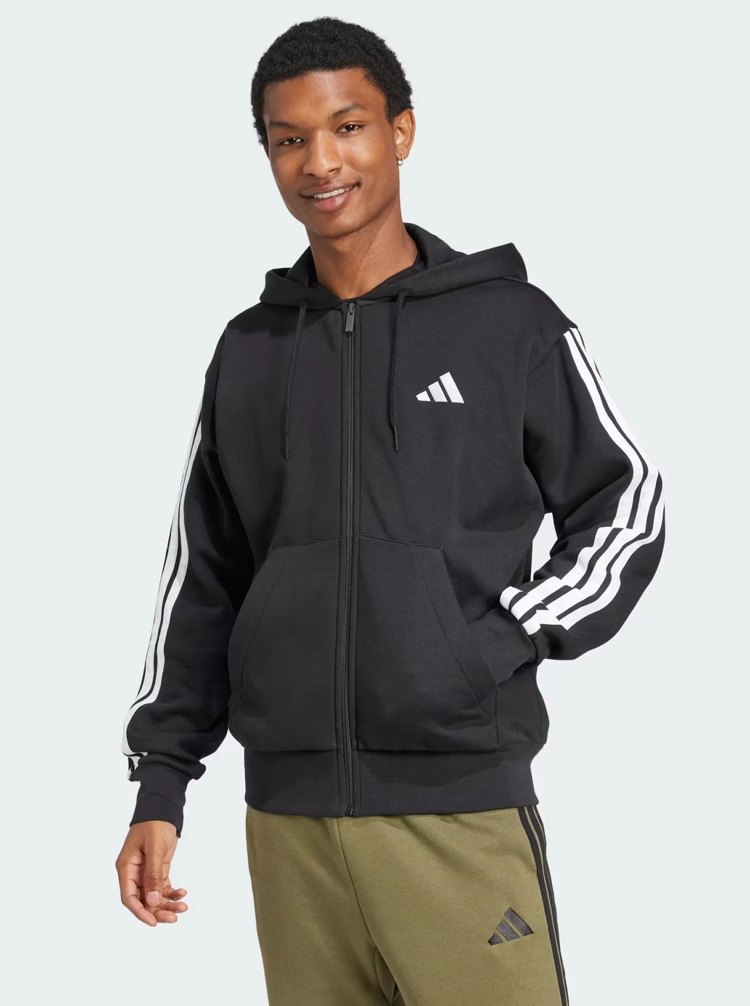 Quokka like Tech Wear Essentials 3-Stripes Fleece Hoodie