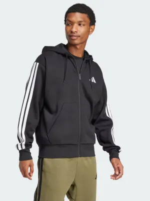 Essentials 3-Stripes Fleece Hoodie Premium Feel Heavyweight Terry Construction