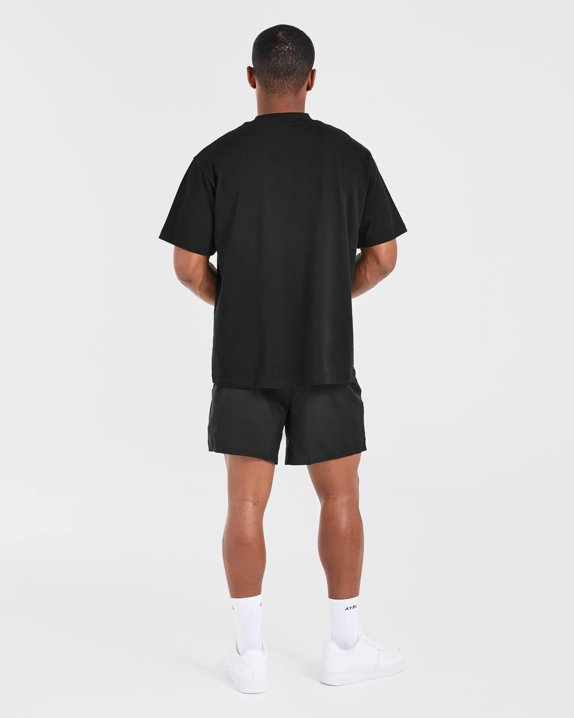 Lift Club Oversized T Shirt - Black Relaxed Armhole Cut Plus size confidence