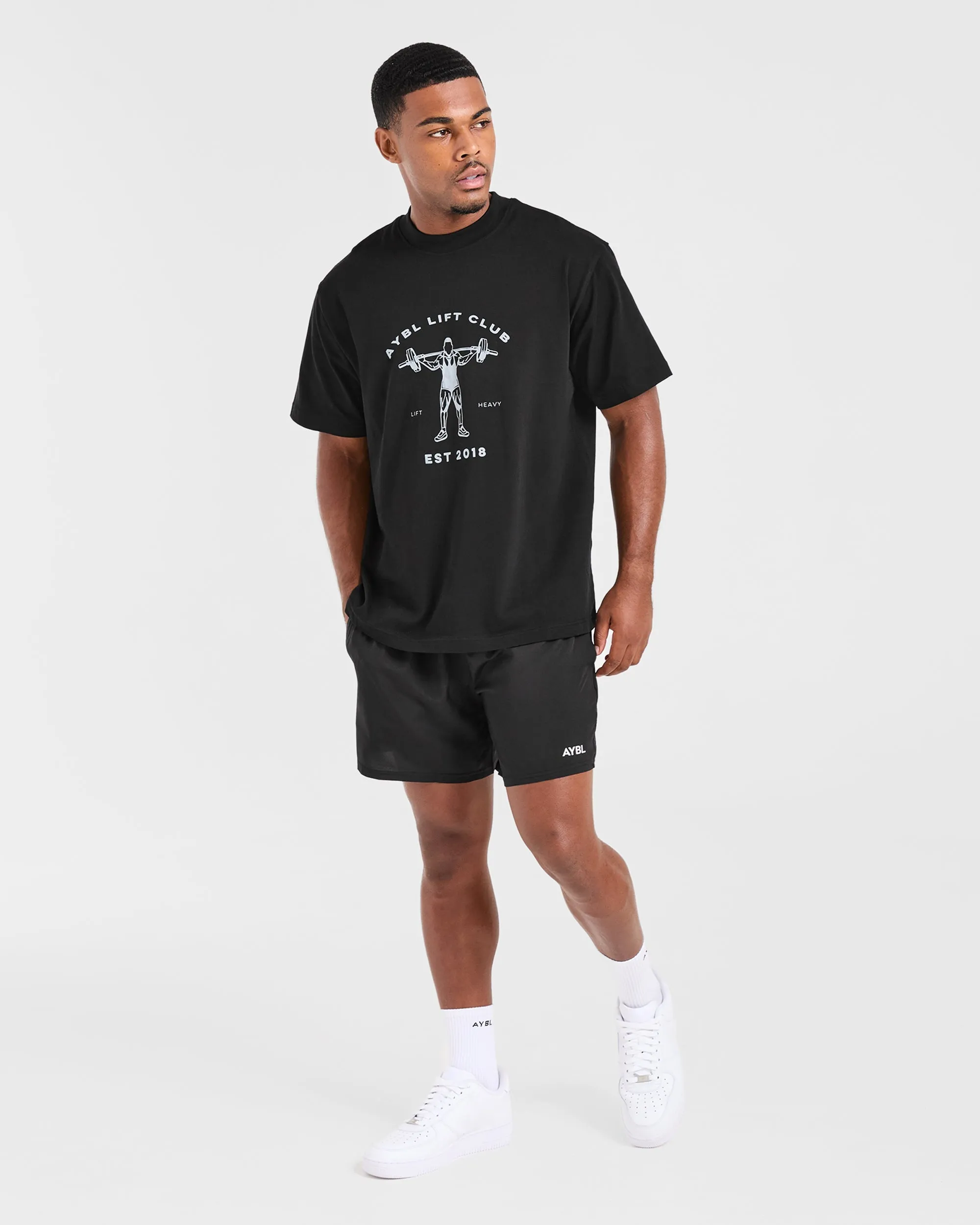 loose fitting EasyCare Fabric Lift Club Oversized T Shirt - Black