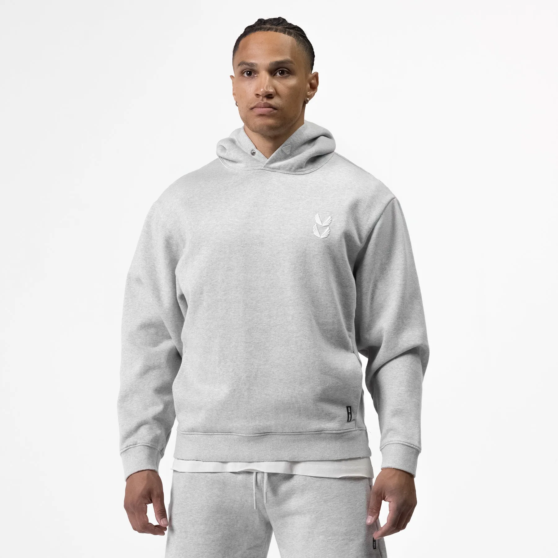 fleece material Urban Night 0920. Tech Essential? Distressed Hoodie - Heather Grey