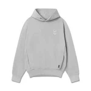 0920. Tech Essential? Distressed Hoodie - Heather Grey Dual Layered Fabric