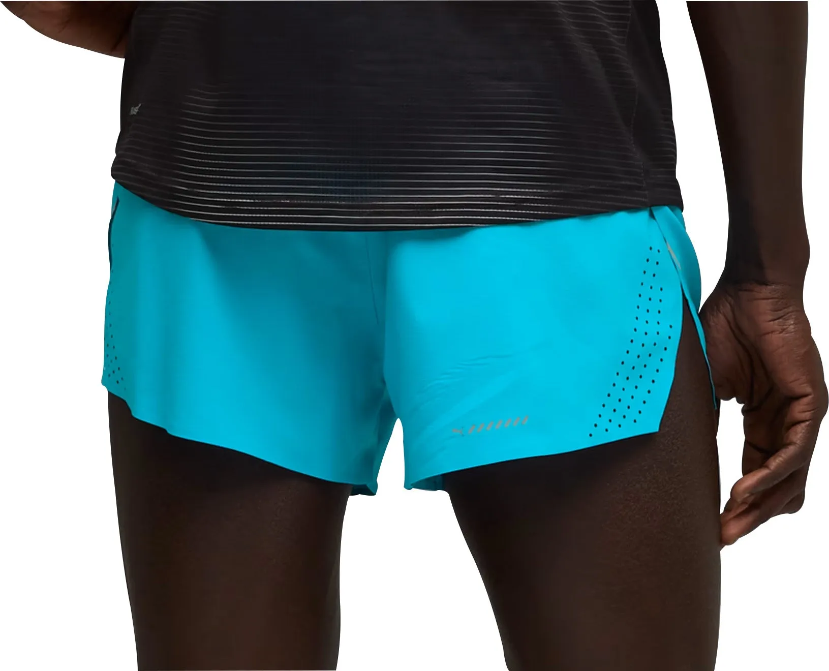 Puma Raceday Ultraweave 3 Inch Split Mens Running Shorts - Blue Striped Pattern laid-back style