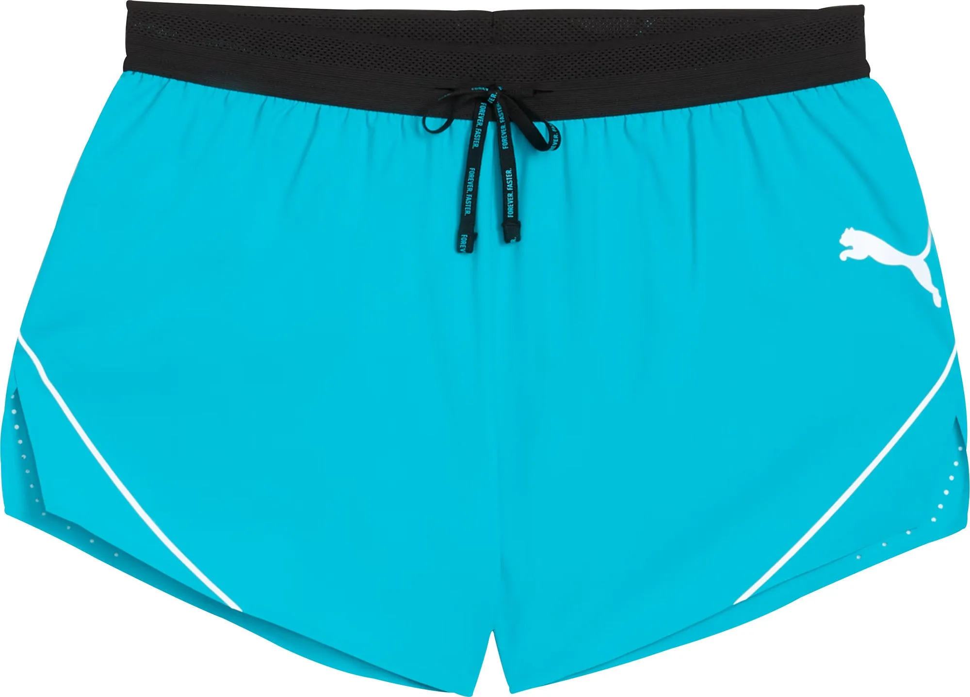 Non Restrictive Movement Puma Raceday Ultraweave 3 Inch Split Mens Running Shorts - Blue